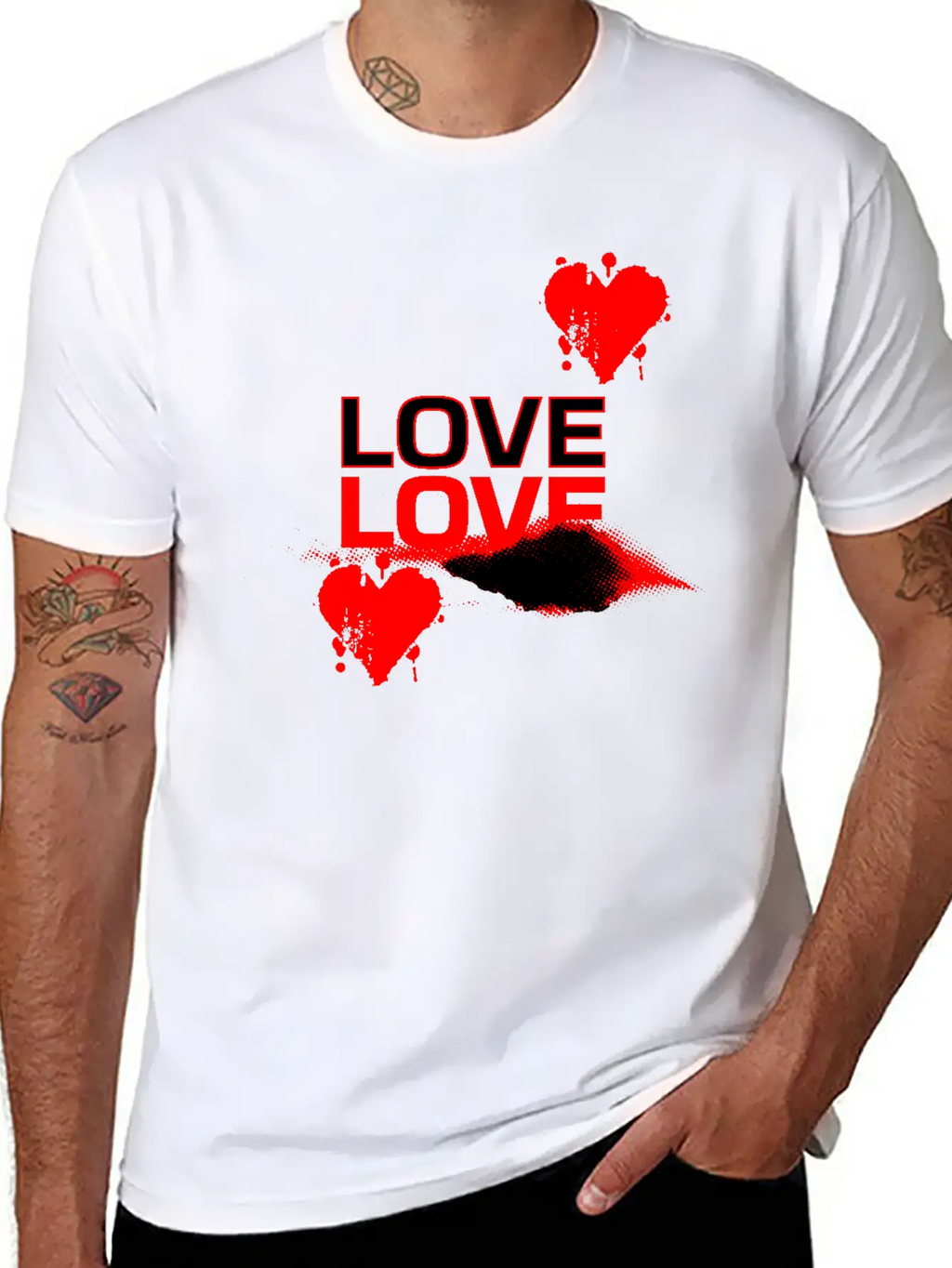 Love Love Bold Romantic Casual Graphic T-Shirt – Simple And Comfortable Daily Wear