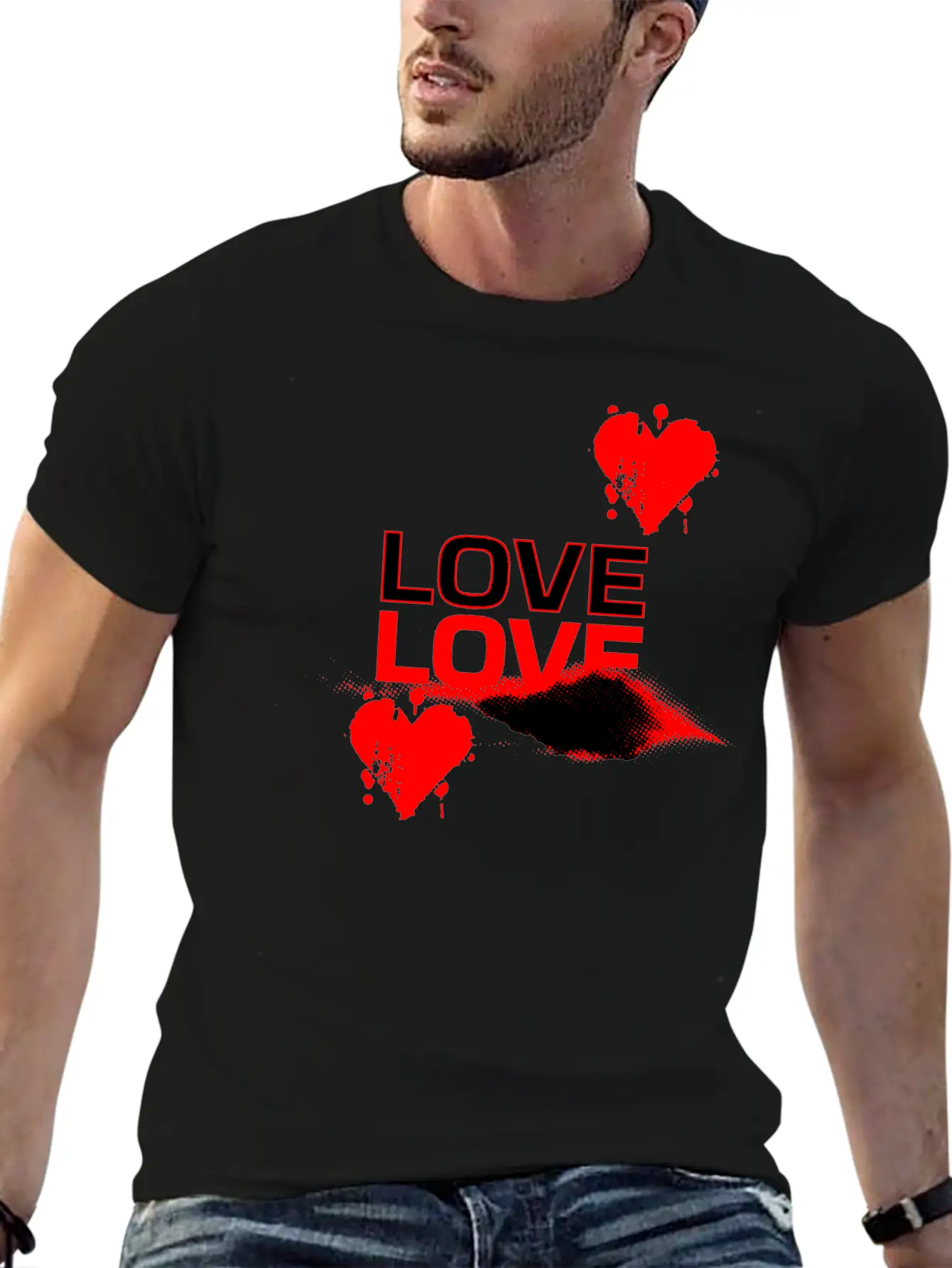 Love Love Bold Romantic Casual Graphic T-Shirt – Simple And Comfortable Daily Wear