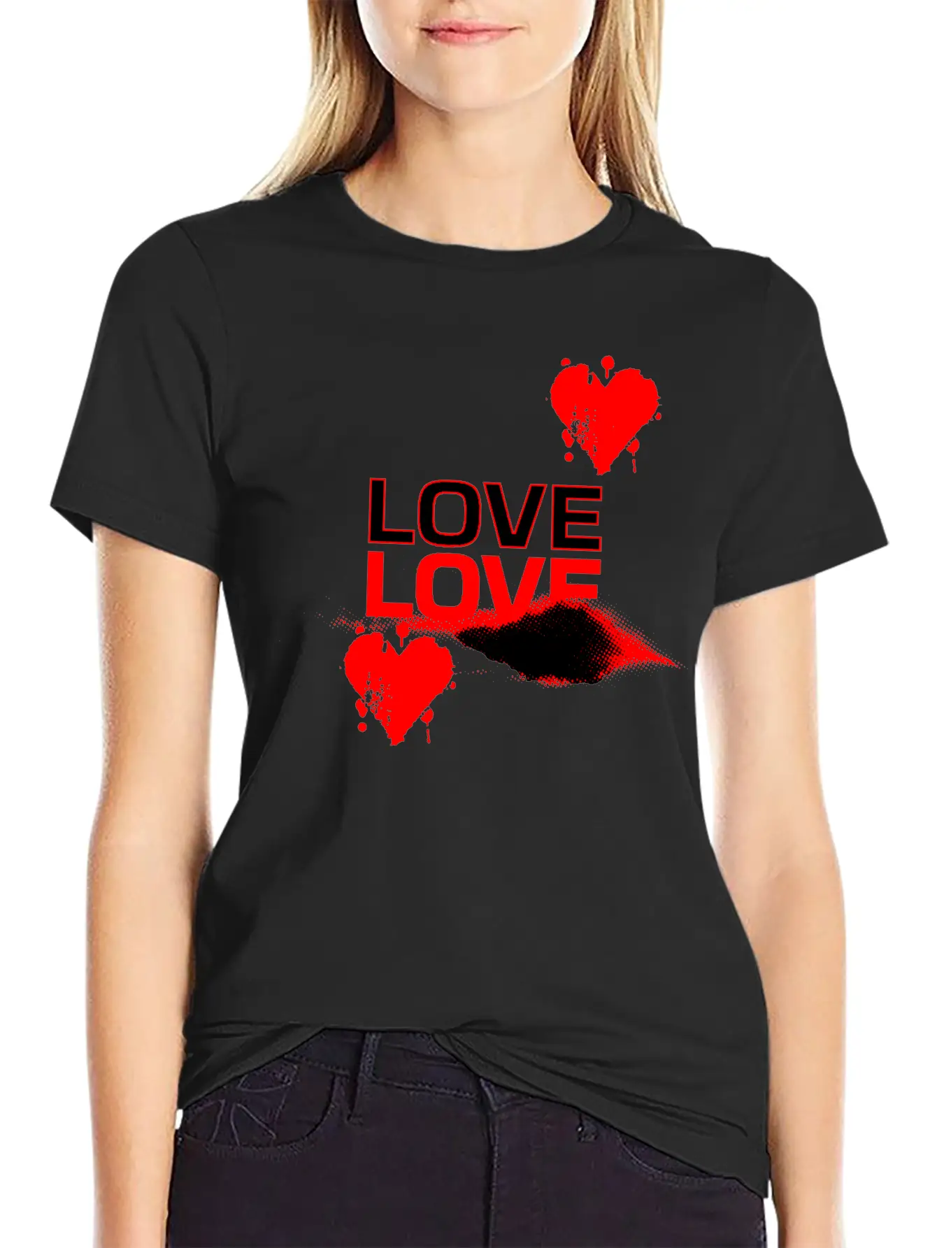 Love Love Bold Romantic Casual Graphic T-Shirt – Simple And Comfortable Daily Wear