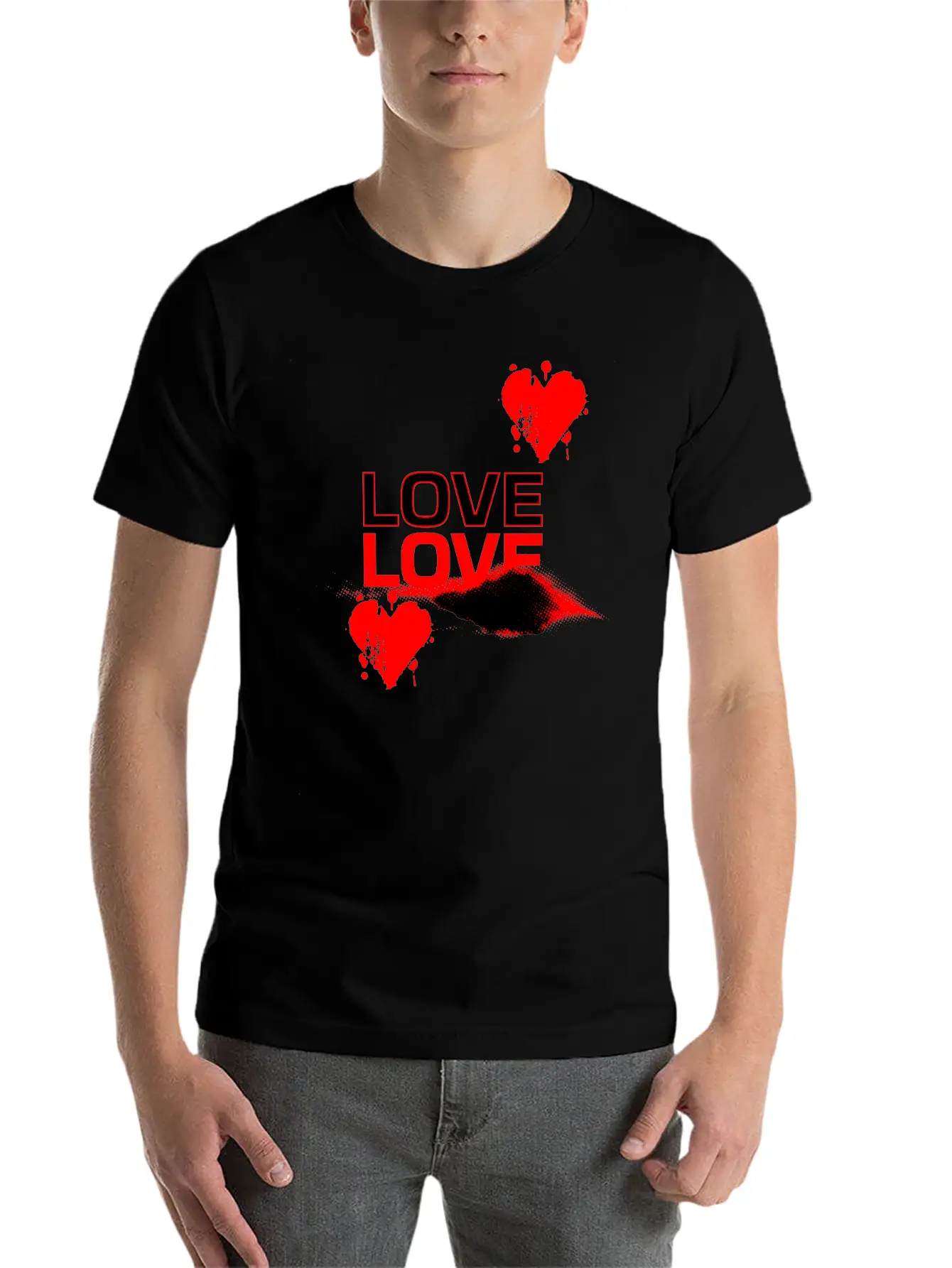 Love Love Bold Romantic Casual Graphic T-Shirt – Simple And Comfortable Daily Wear