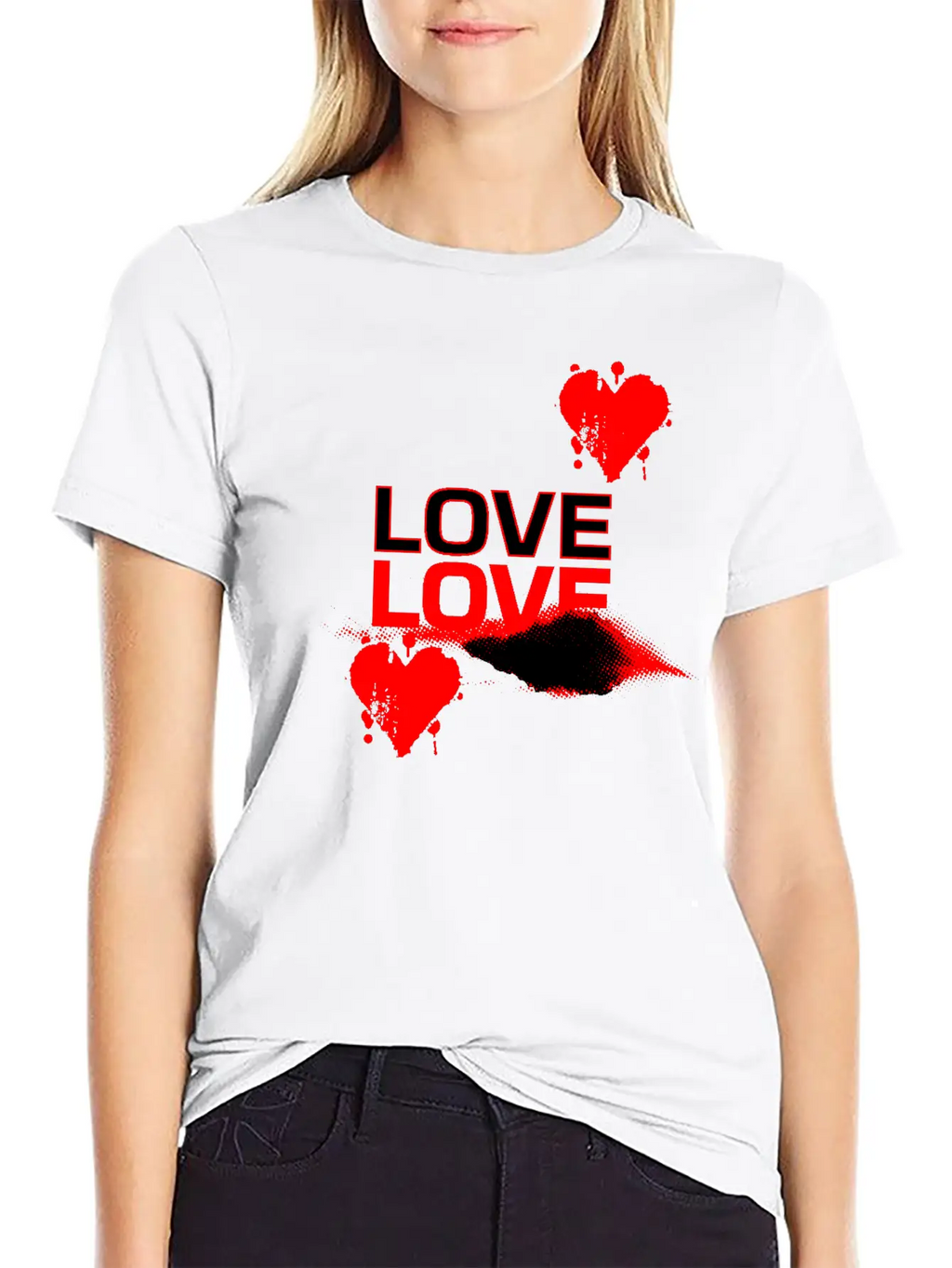 Love Love Bold Romantic Casual Graphic T-Shirt – Simple And Comfortable Daily Wear