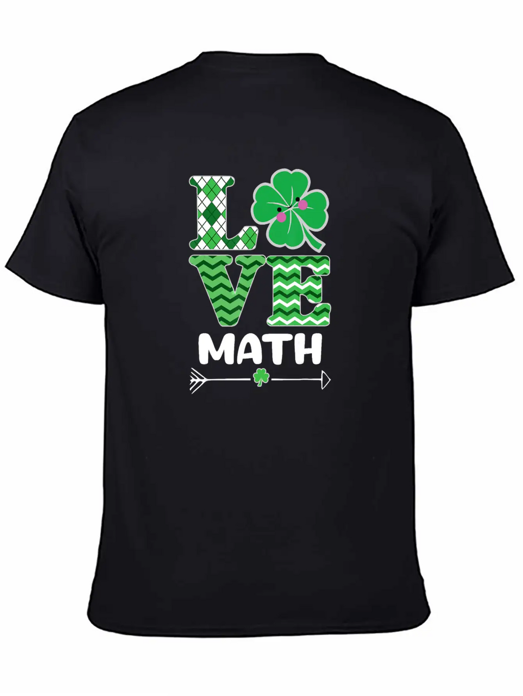 Love Math St Patrick's Shamrock Arrow Irish Girls Unisex Casual T-Shirt – Clean Design For Daily Comfort