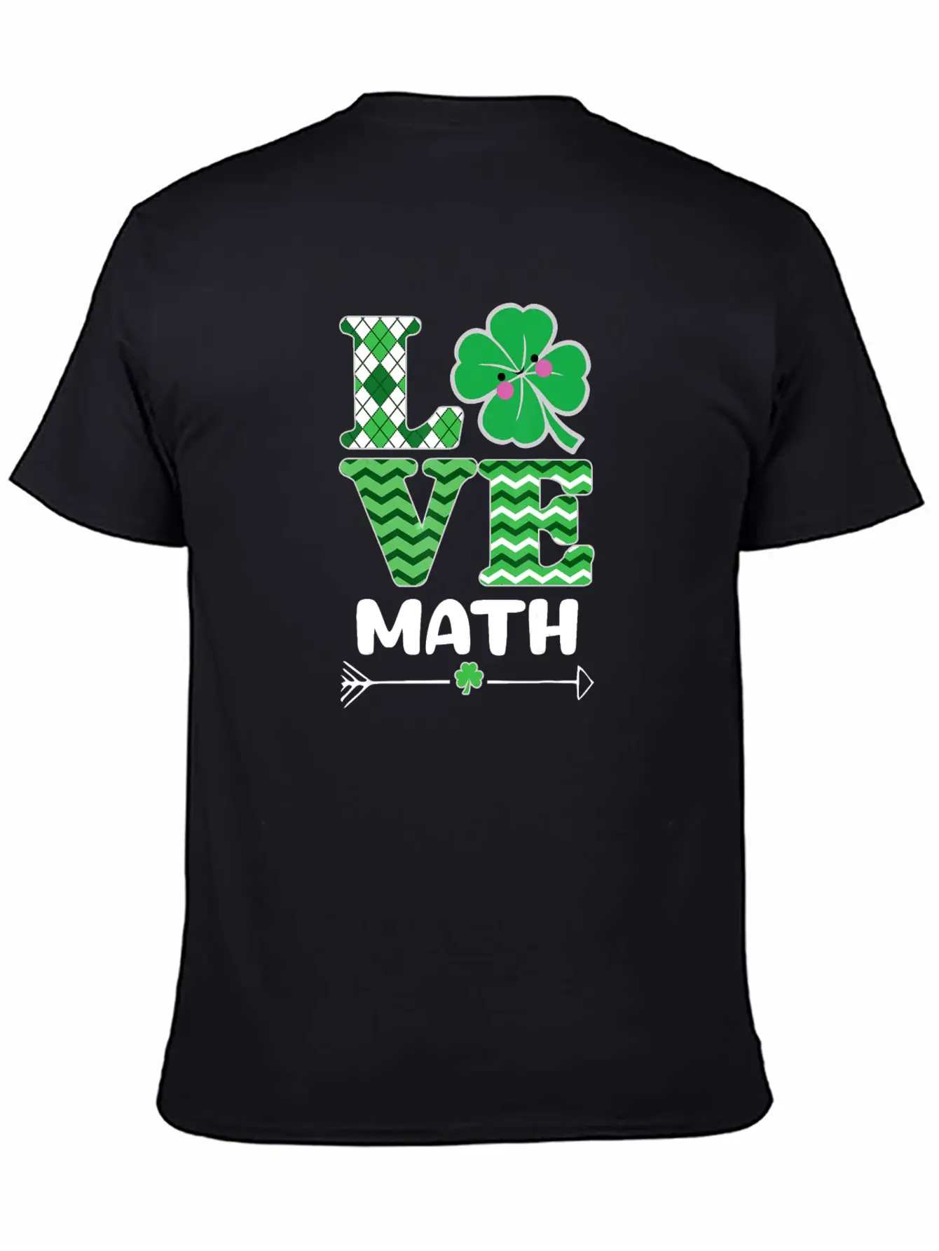 Love Math St Patrick's Shamrock Arrow Irish Girls Unisex Casual T-Shirt – Clean Design For Daily Comfort