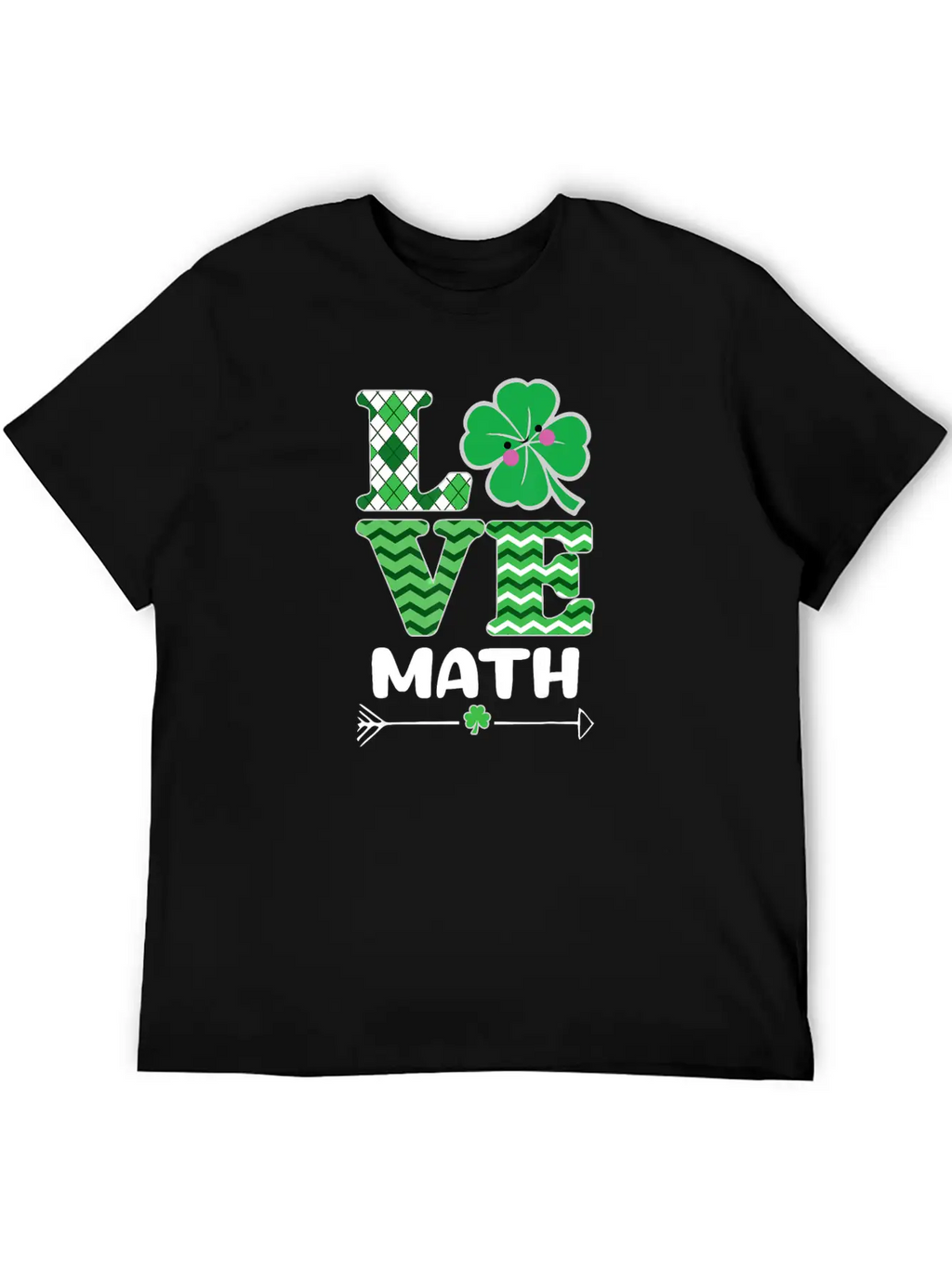 Love Math St Patrick's Shamrock Arrow Irish Girls Unisex Casual T-Shirt – Clean Design For Daily Comfort