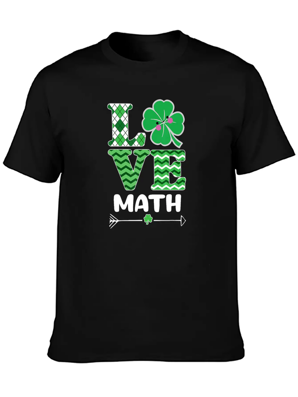 Love Math St Patrick's Shamrock Arrow Irish Girls Unisex Casual T-Shirt – Clean Design For Daily Comfort