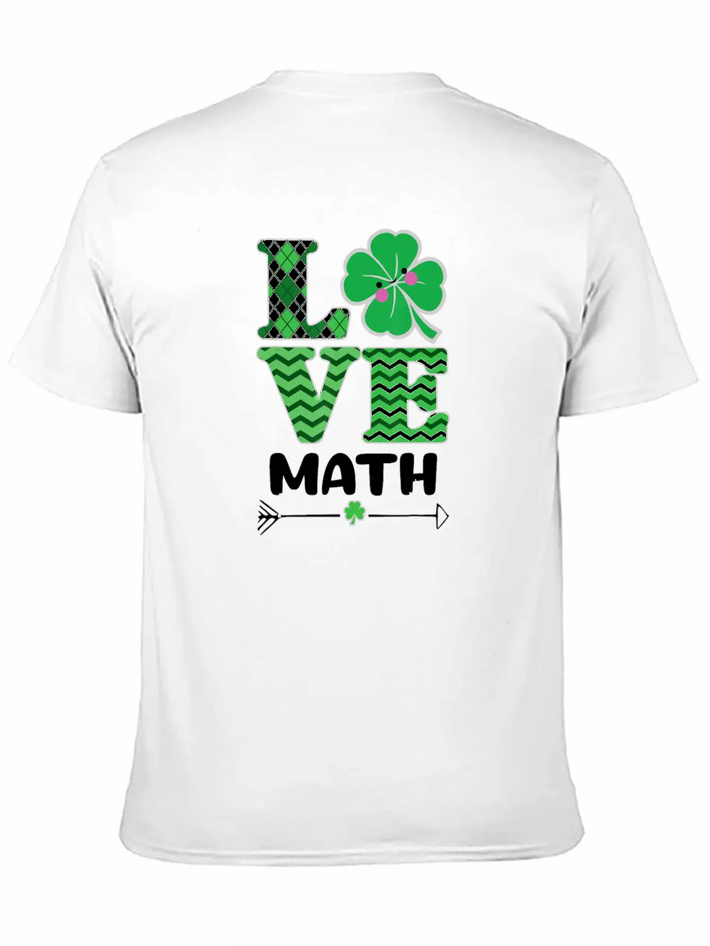 Love Math St Patrick's Shamrock Arrow Irish Girls Unisex Casual T-Shirt – Clean Design For Daily Comfort