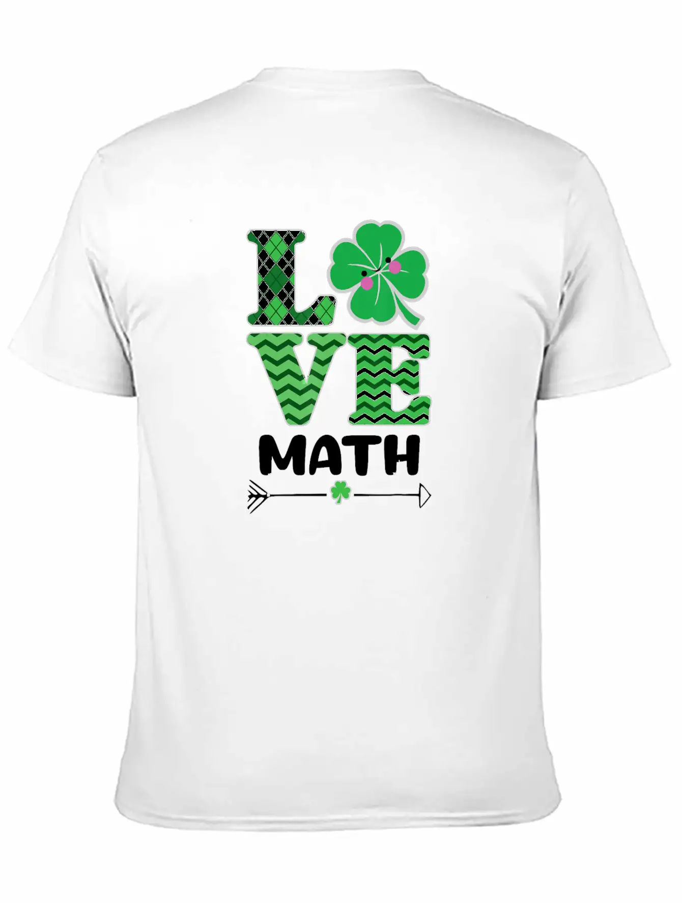 Love Math St Patrick's Shamrock Arrow Irish Girls Unisex Casual T-Shirt – Clean Design For Daily Comfort
