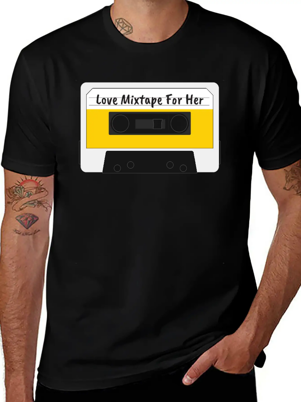 Love Mixtape For Her Cassette Valentines Day Gift Stylish Everyday T-Shirt – Unisex Basic Cotton Tee
