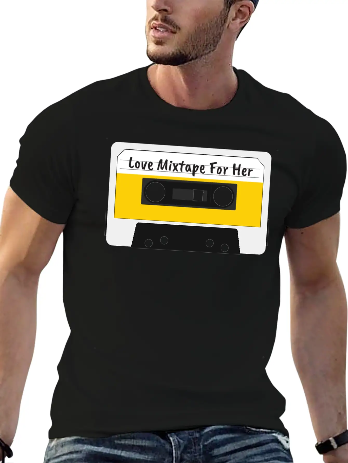 Love Mixtape For Her Cassette Valentines Day Gift Stylish Everyday T-Shirt – Unisex Basic Cotton Tee