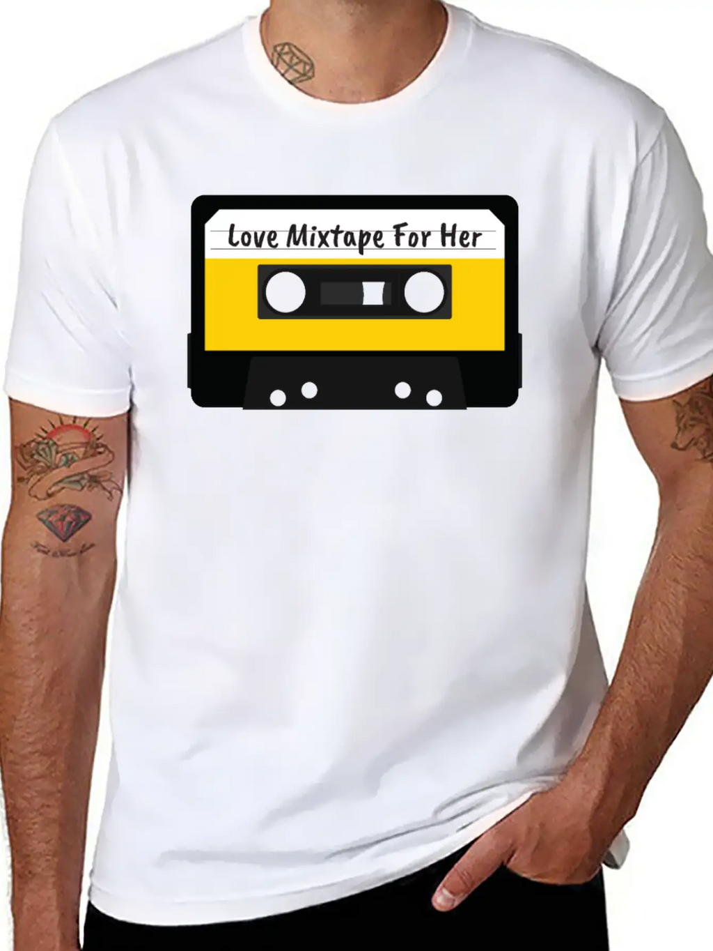 Love Mixtape For Her Cassette Valentines Day Gift Stylish Everyday T-Shirt – Unisex Basic Cotton Tee