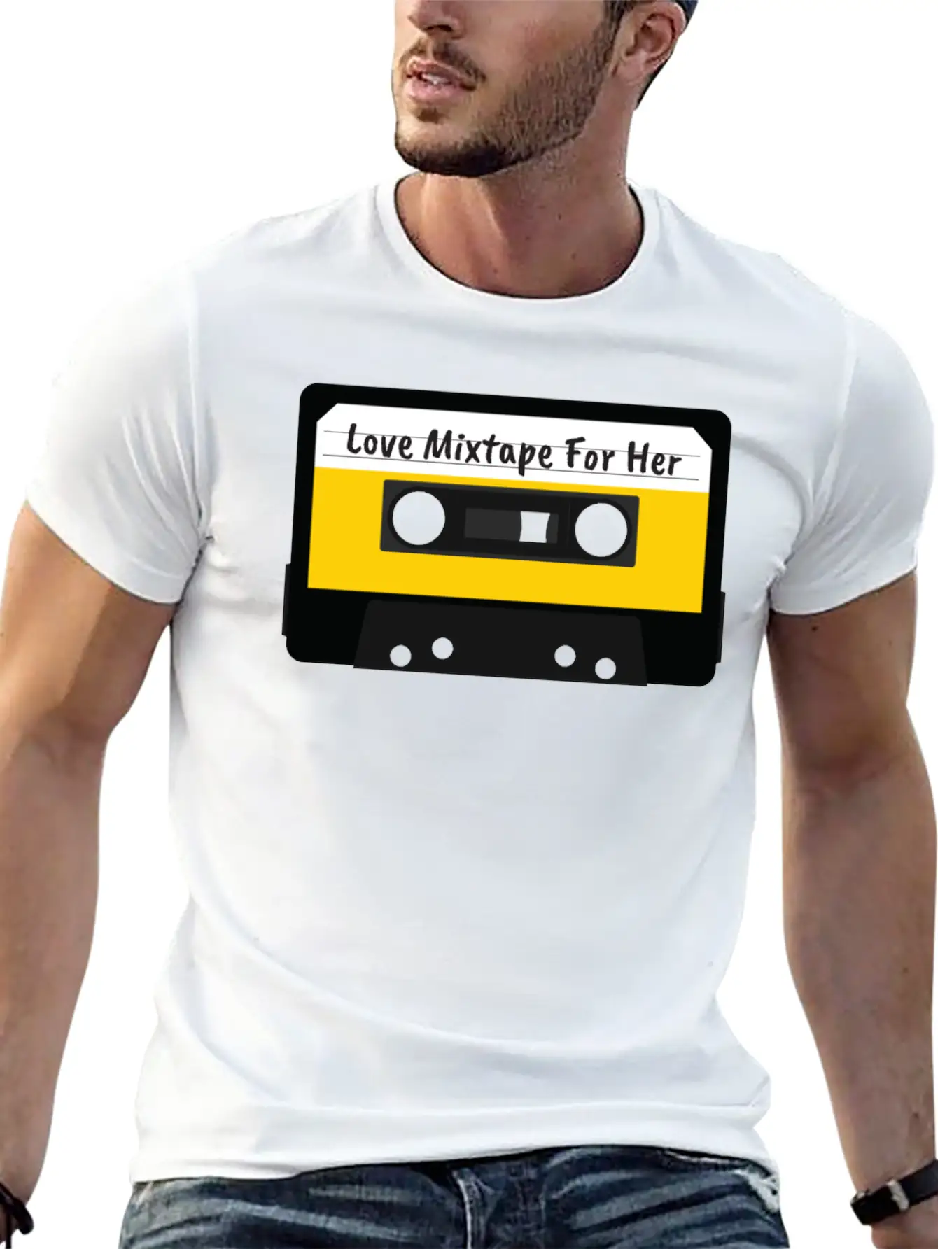 Love Mixtape For Her Cassette Valentines Day Gift Stylish Everyday T-Shirt – Unisex Basic Cotton Tee