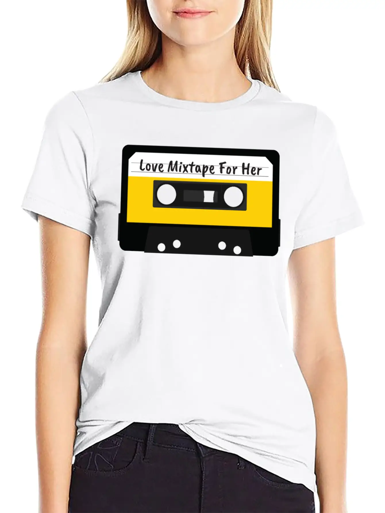 Love Mixtape For Her Cassette Valentines Day Gift Stylish Everyday T-Shirt – Unisex Basic Cotton Tee