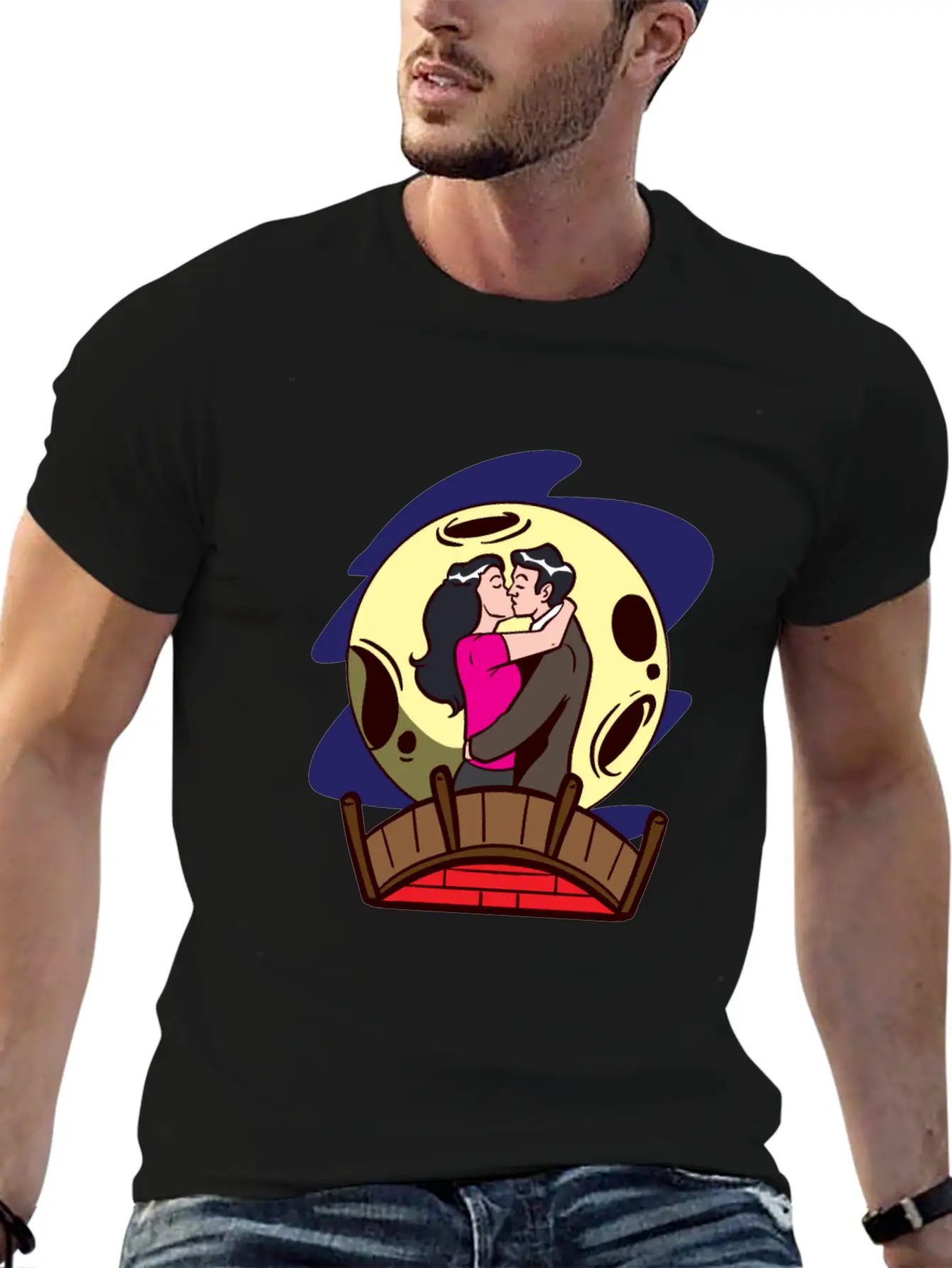 Love Moonlight Lovers Breathable Soft Cotton T-Shirt – Timeless Casual Look