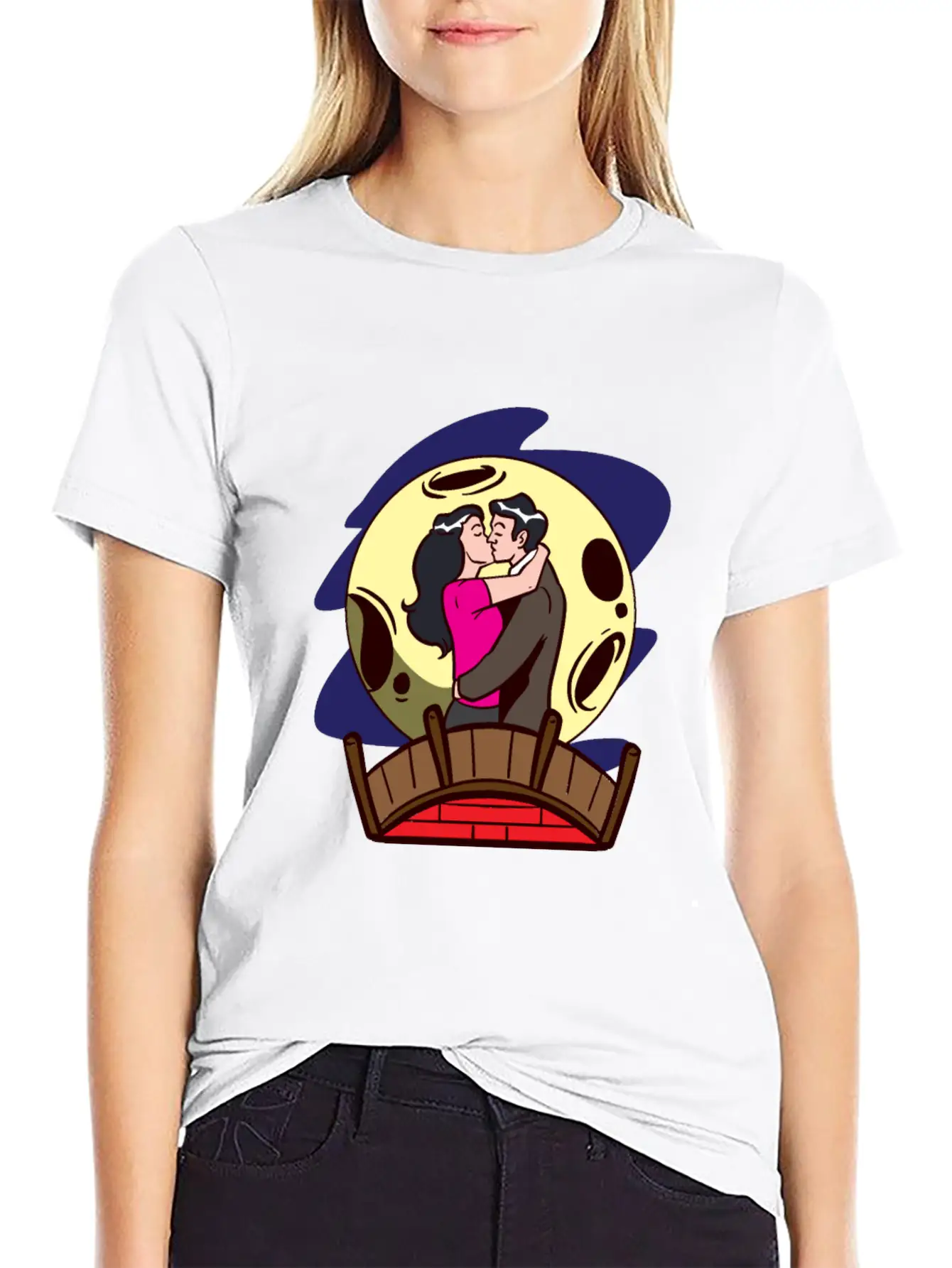 Love Moonlight Lovers Breathable Soft Cotton T-Shirt – Timeless Casual Look