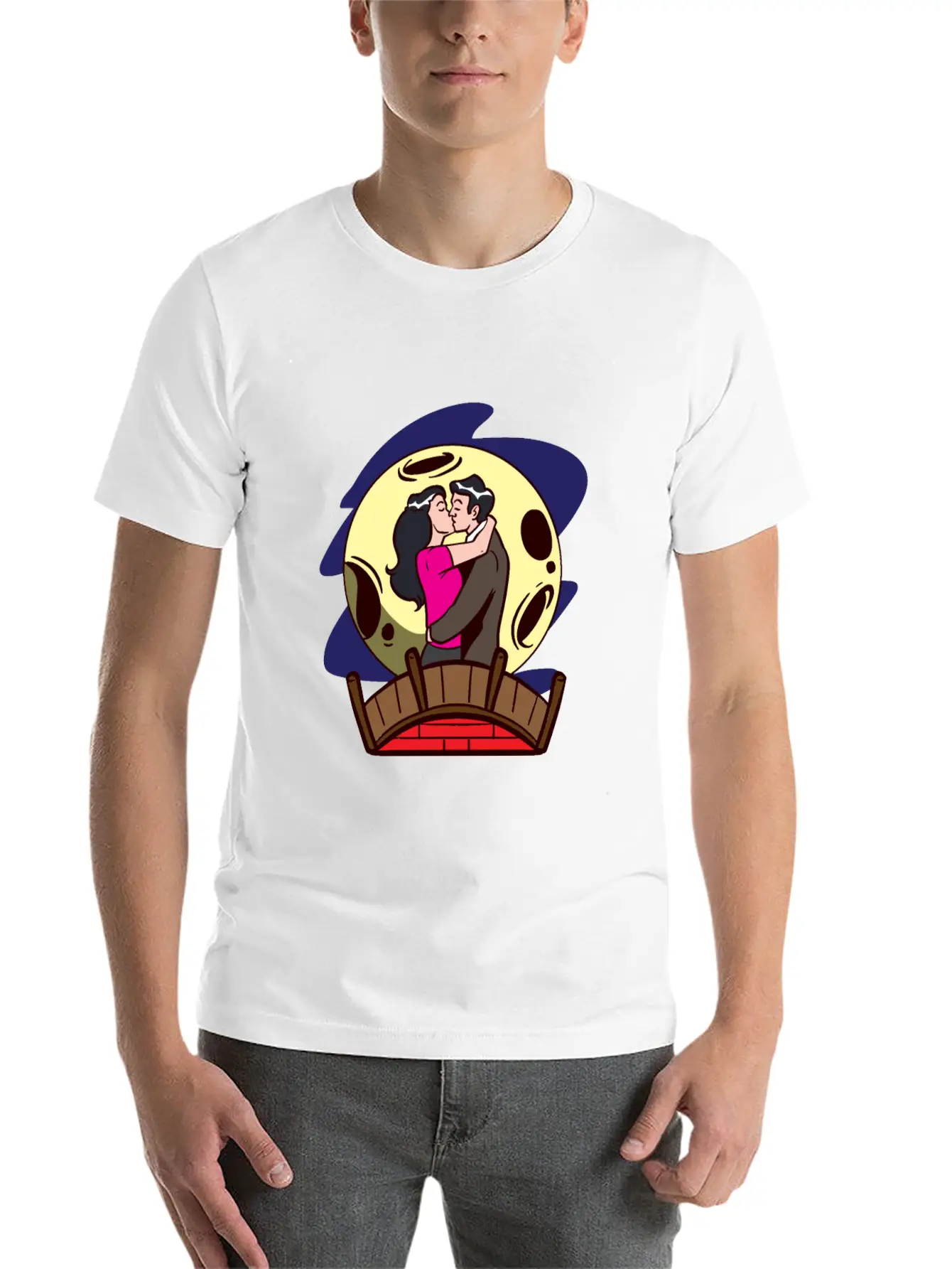 Love Moonlight Lovers Breathable Soft Cotton T-Shirt – Timeless Casual Look