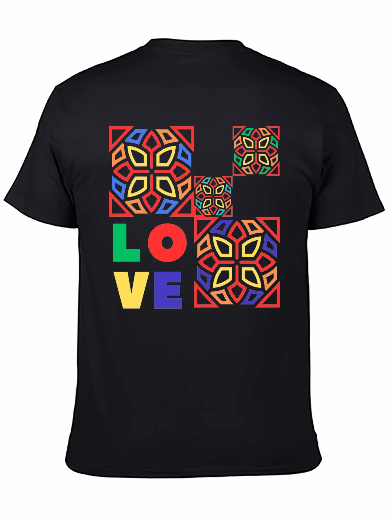 Love Mosaic Breathable Soft Cotton T-Shirt – Timeless Casual Look