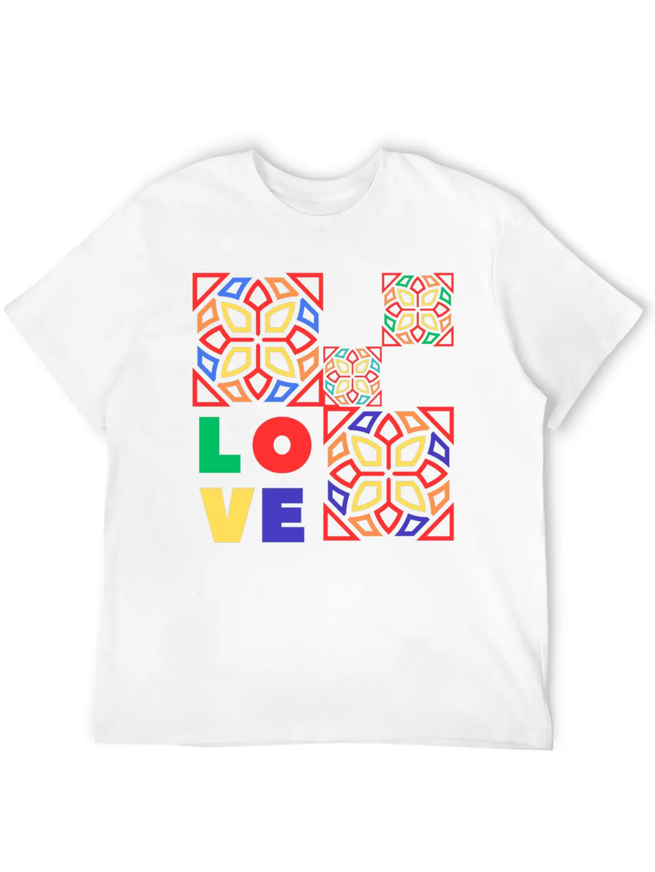Love Mosaic Breathable Soft Cotton T-Shirt – Timeless Casual Look