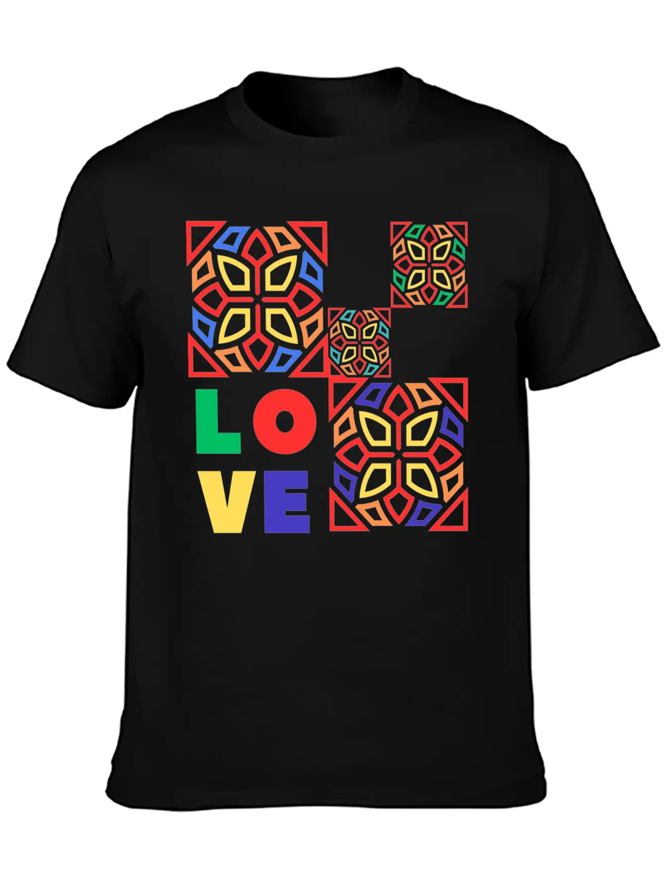 Love Mosaic Breathable Soft Cotton T-Shirt – Timeless Casual Look