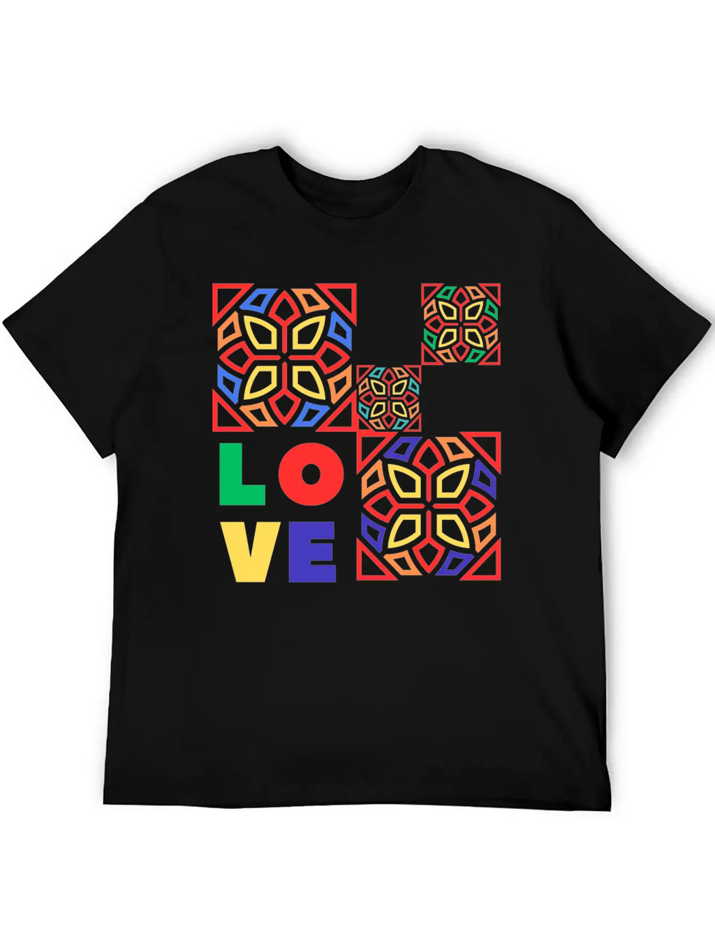 Love Mosaic Breathable Soft Cotton T-Shirt – Timeless Casual Look