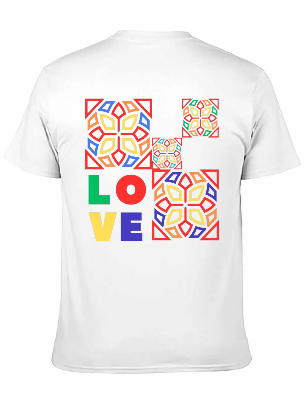 Love Mosaic Breathable Soft Cotton T-Shirt – Timeless Casual Look