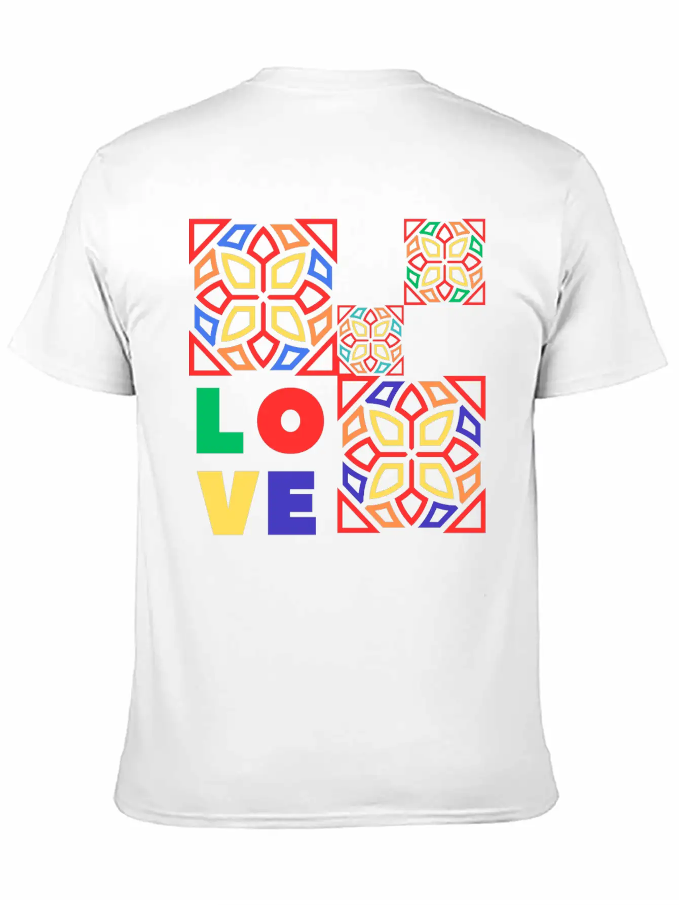 Love Mosaic Breathable Soft Cotton T-Shirt – Timeless Casual Look