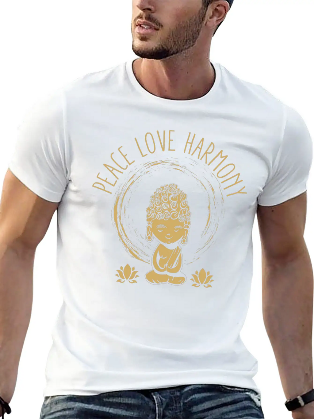 Love Peace Harmony Buddha Gift Idea Unisex Casual T-Shirt – Clean Design For Daily Comfort