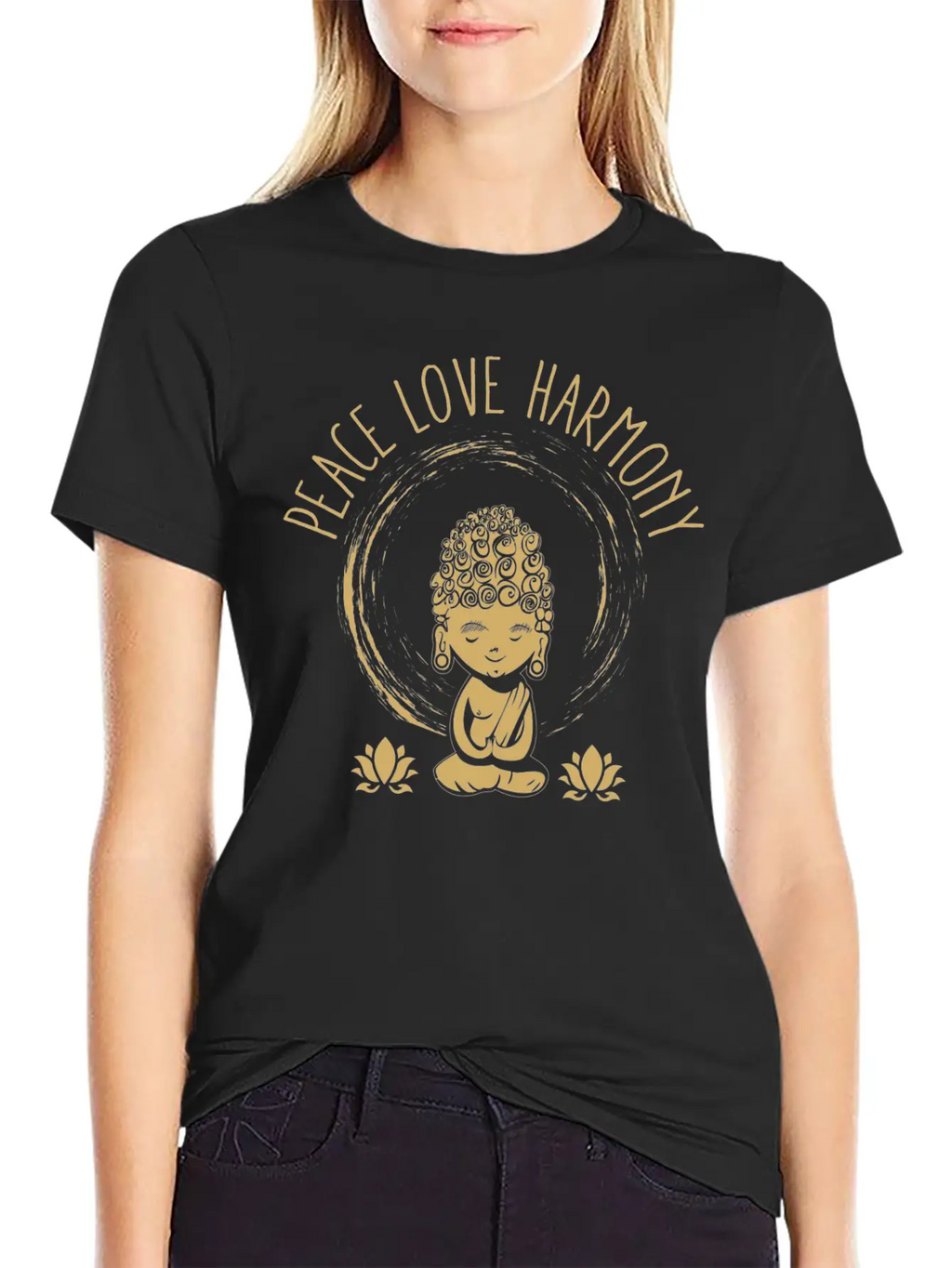 Love Peace Harmony Buddha Gift Idea Unisex Casual T-Shirt – Clean Design For Daily Comfort
