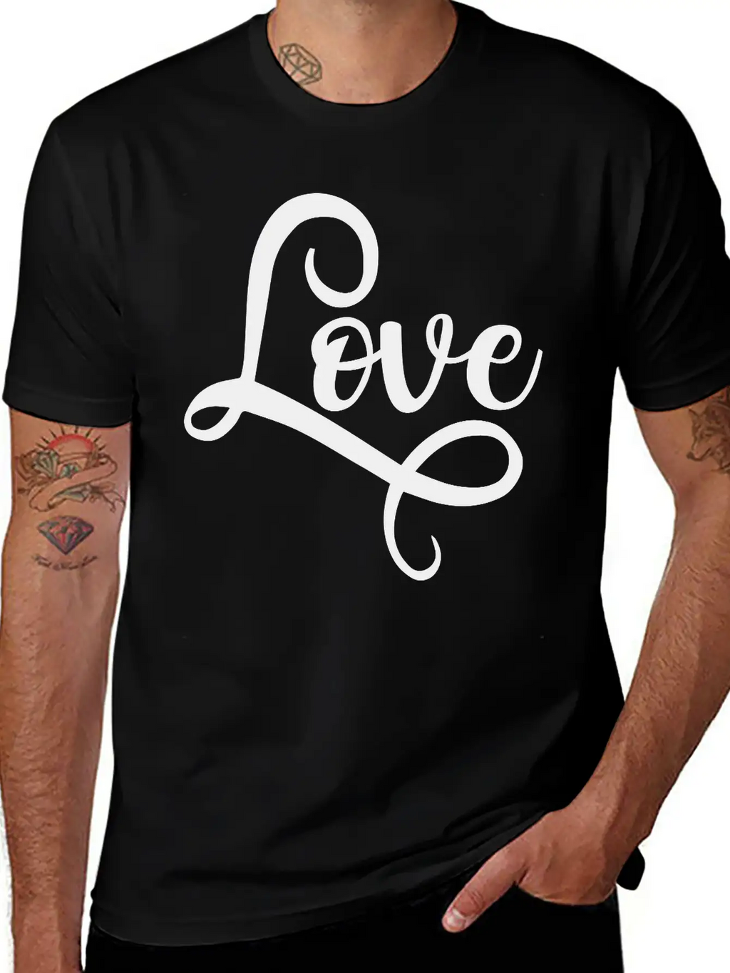 Love Script Typography Stylish Everyday T-Shirt – Unisex Basic Cotton Tee