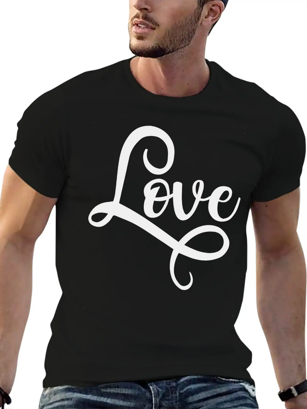 Love Script Typography Stylish Everyday T-Shirt – Unisex Basic Cotton Tee
