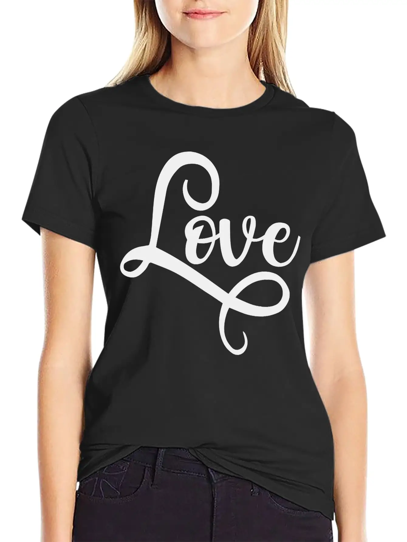 Love Script Typography Stylish Everyday T-Shirt – Unisex Basic Cotton Tee