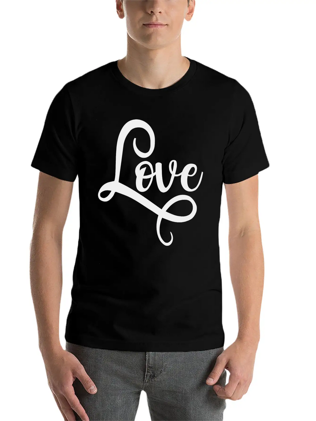 Love Script Typography Stylish Everyday T-Shirt – Unisex Basic Cotton Tee