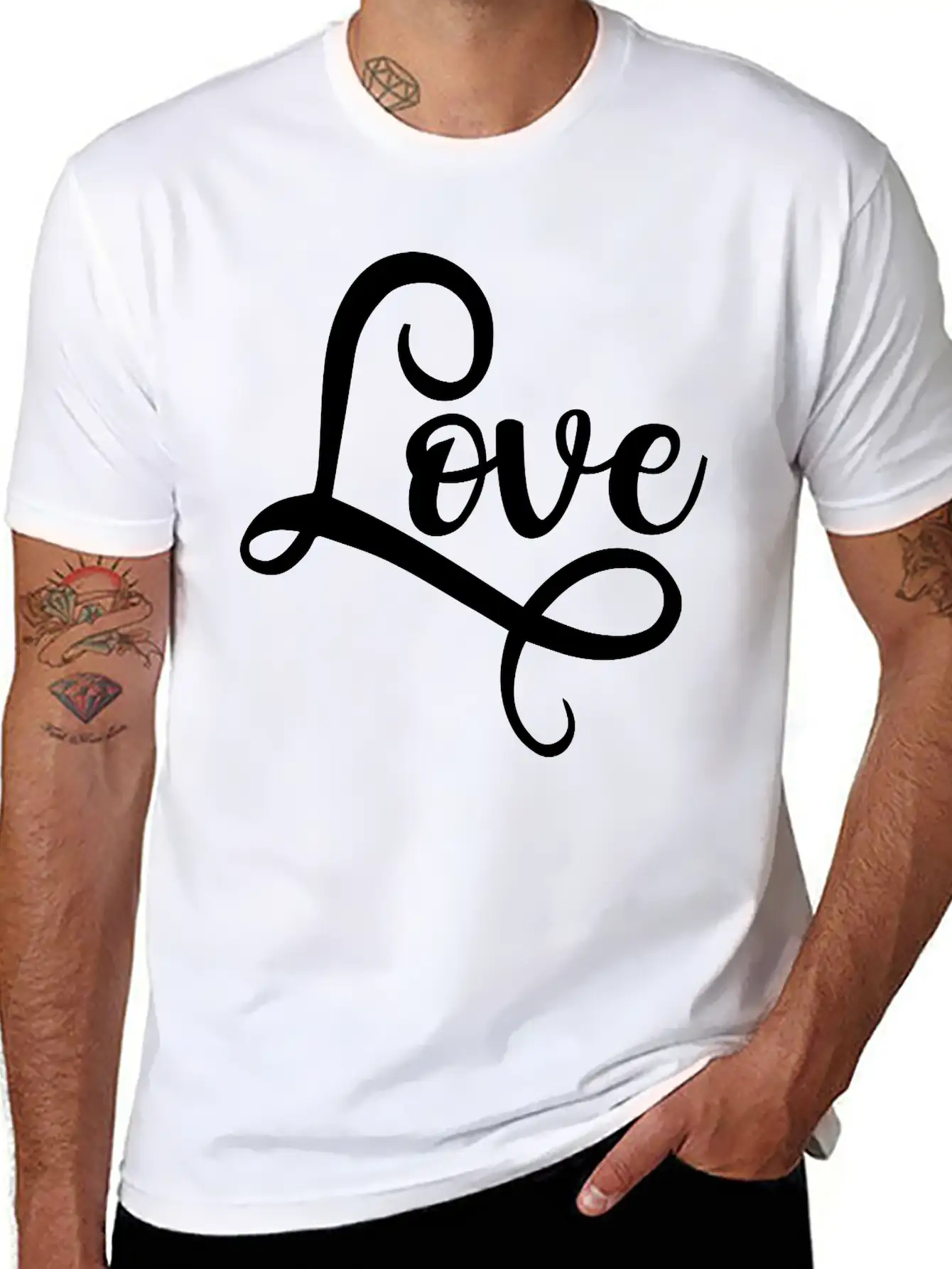 Love Script Typography Stylish Everyday T-Shirt – Unisex Basic Cotton Tee