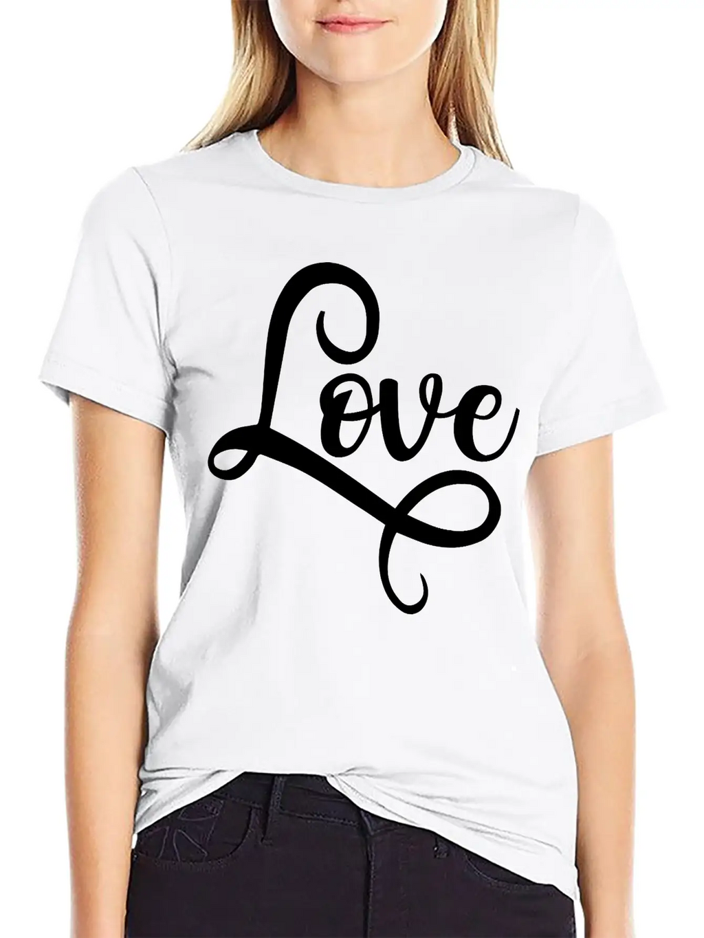 Love Script Typography Stylish Everyday T-Shirt – Unisex Basic Cotton Tee