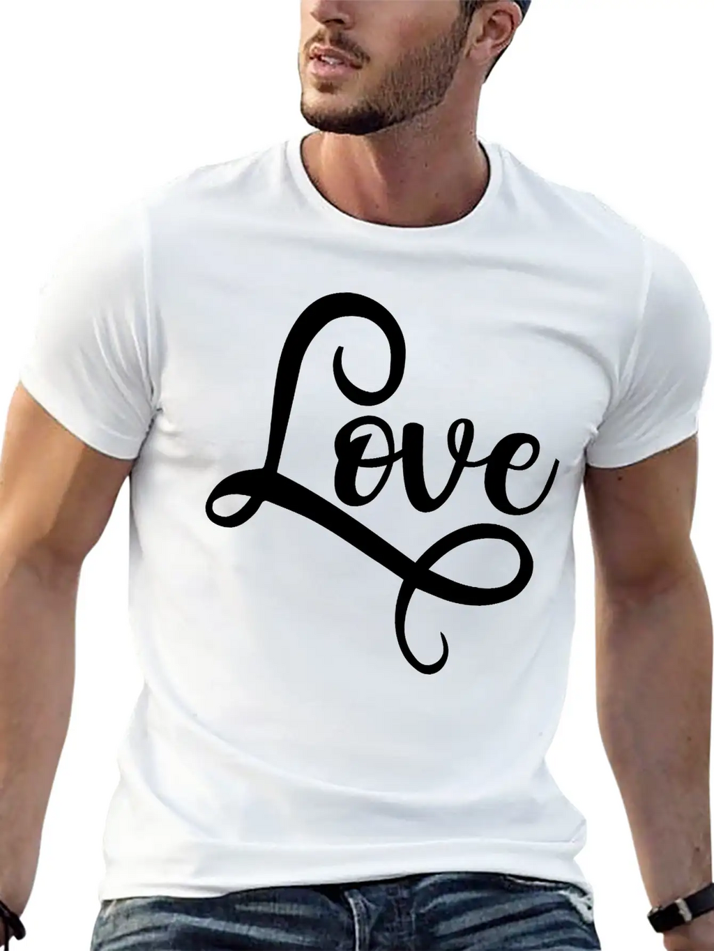 Love Script Typography Stylish Everyday T-Shirt – Unisex Basic Cotton Tee