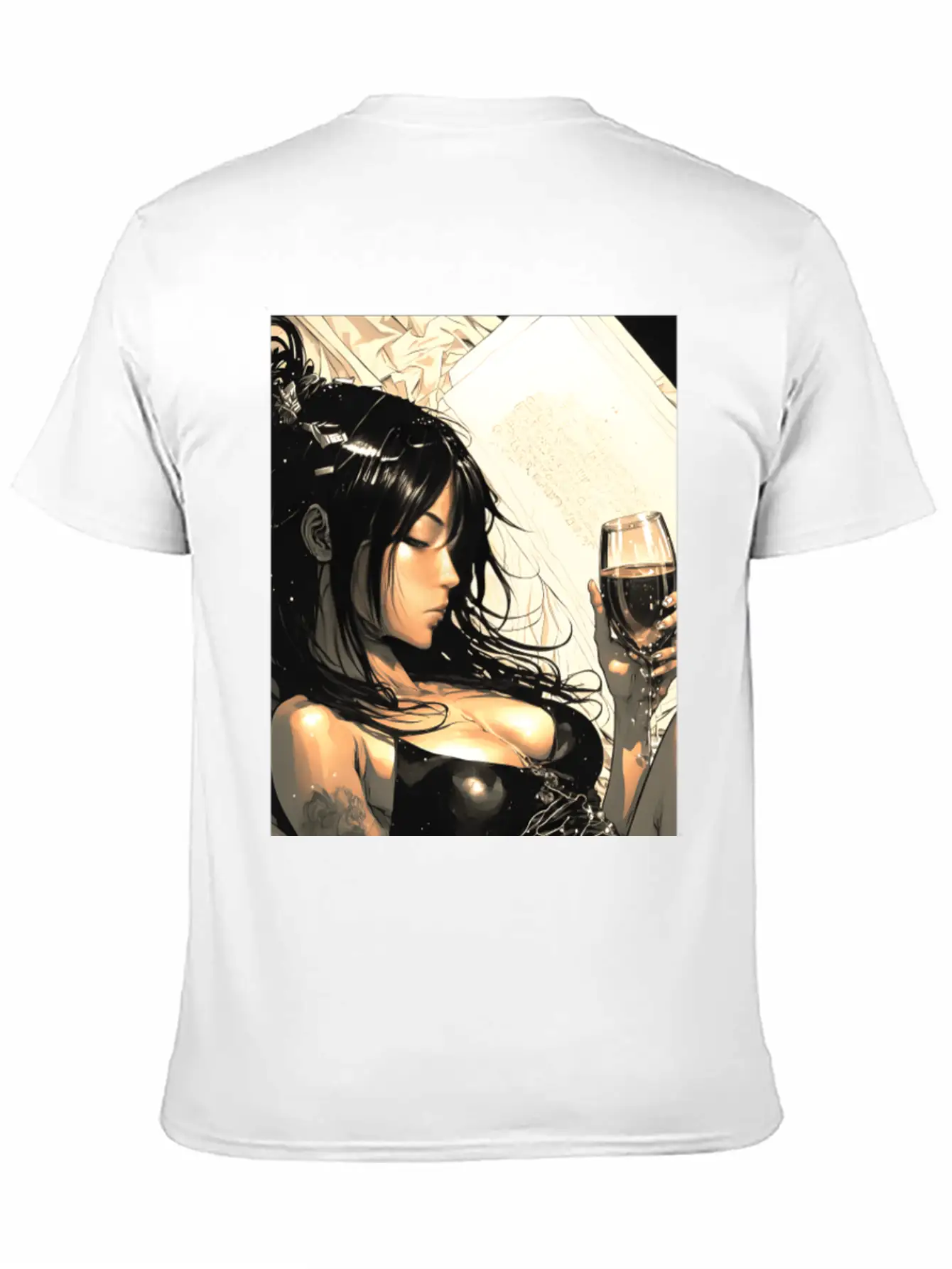 Love Sweet Manga Girl Digital Wallart Print POSTER Breathable Soft Cotton T-Shirt – Timeless Casual Look