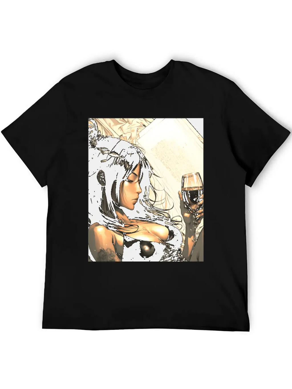 Love Sweet Manga Girl Digital Wallart Print POSTER Breathable Soft Cotton T-Shirt – Timeless Casual Look