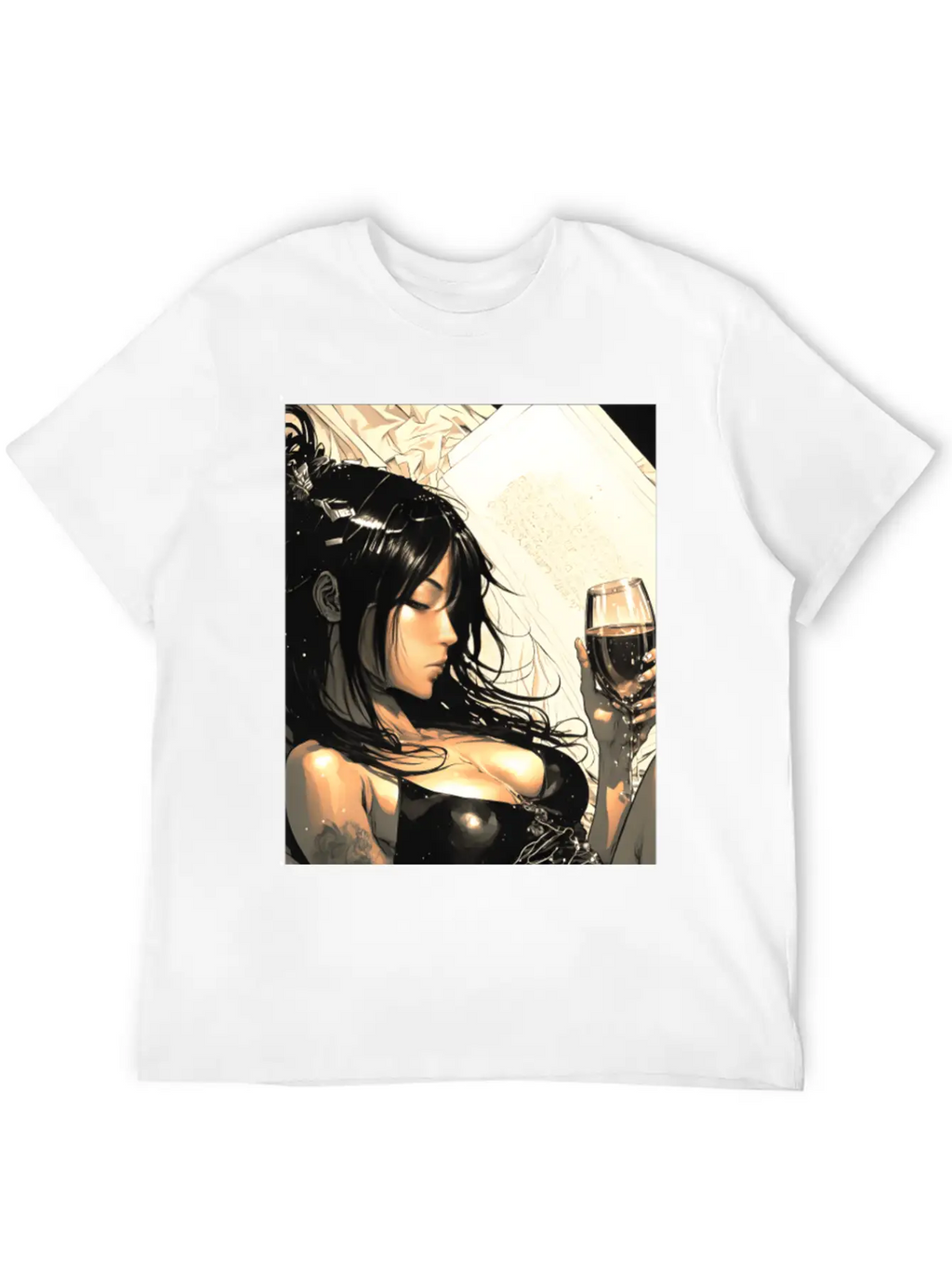 Love Sweet Manga Girl Digital Wallart Print POSTER Breathable Soft Cotton T-Shirt – Timeless Casual Look