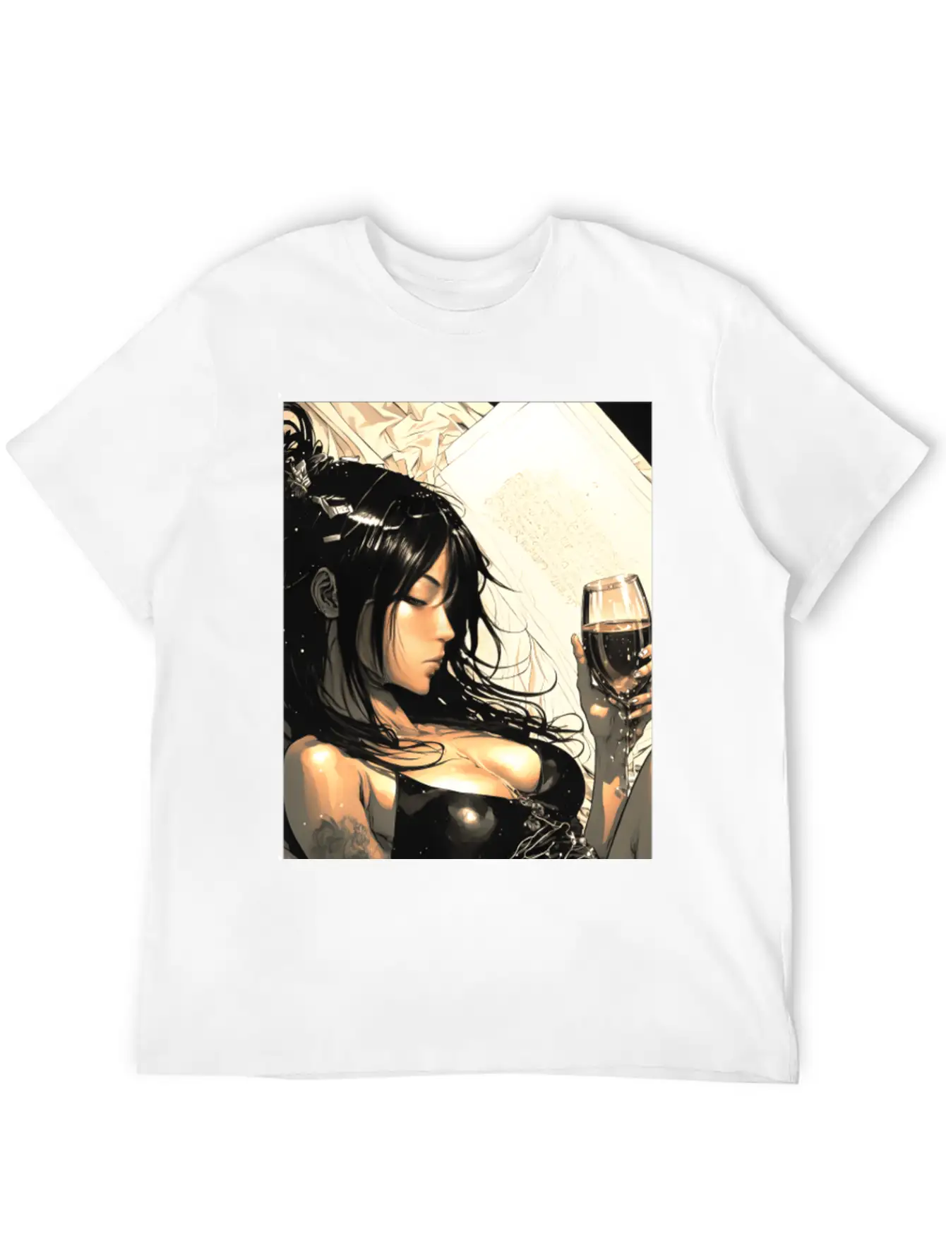 Love Sweet Manga Girl Digital Wallart Print POSTER Breathable Soft Cotton T-Shirt – Timeless Casual Look