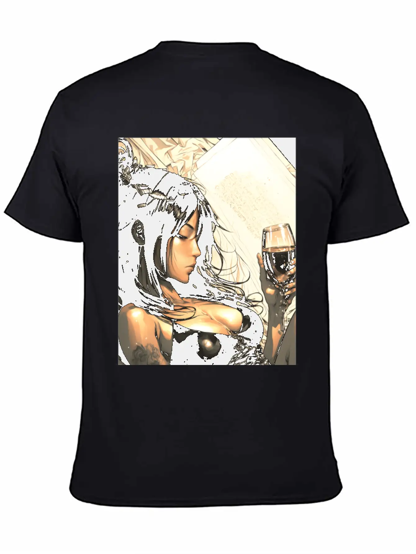 Love Sweet Manga Girl Digital Wallart Print POSTER Breathable Soft Cotton T-Shirt – Timeless Casual Look