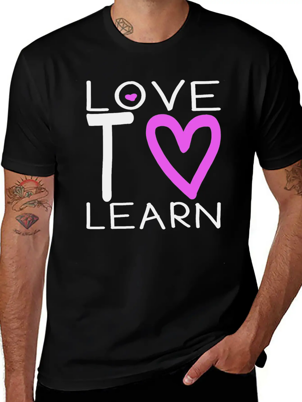 Love To Learn Unisex Short Sleeve Soft Cotton T-Shirt – Casual Everyday Wear