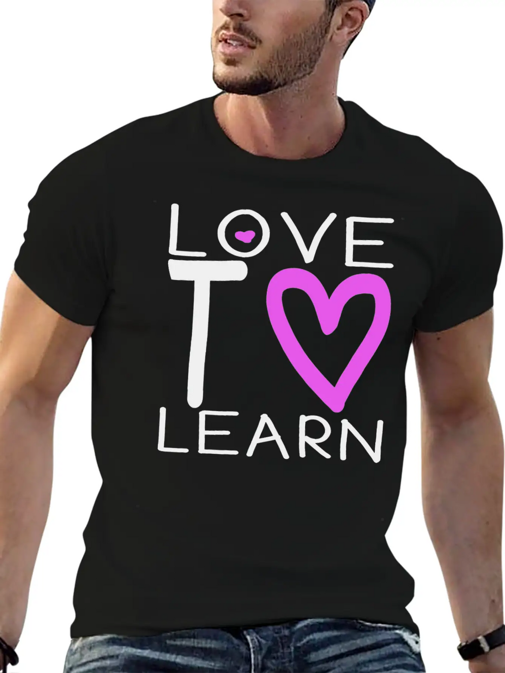 Love To Learn Unisex Short Sleeve Soft Cotton T-Shirt – Casual Everyday Wear