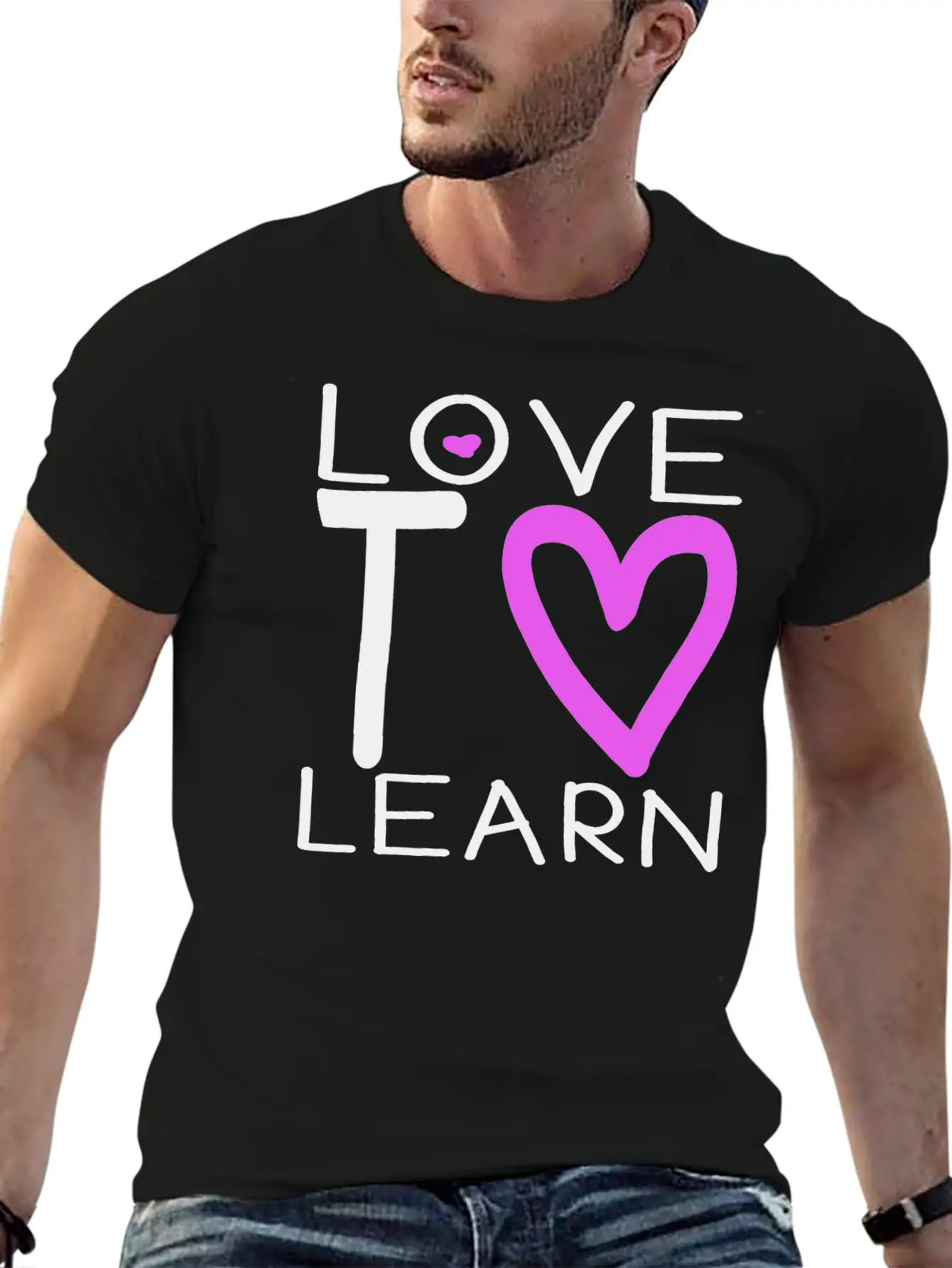 Love To Learn Unisex Short Sleeve Soft Cotton T-Shirt – Casual Everyday Wear
