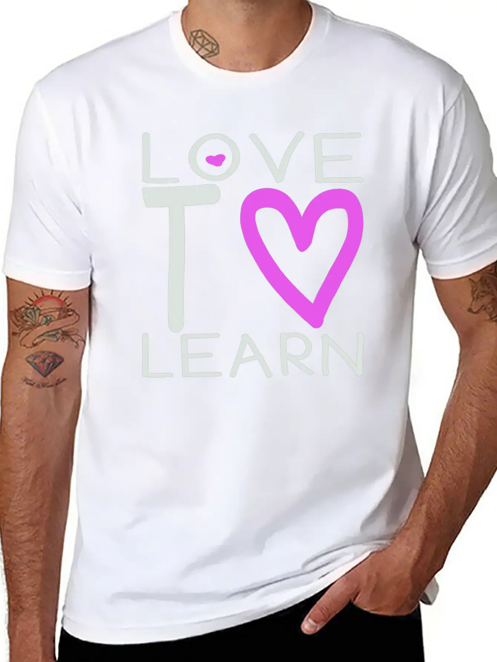Love To Learn Unisex Short Sleeve Soft Cotton T-Shirt – Casual Everyday Wear