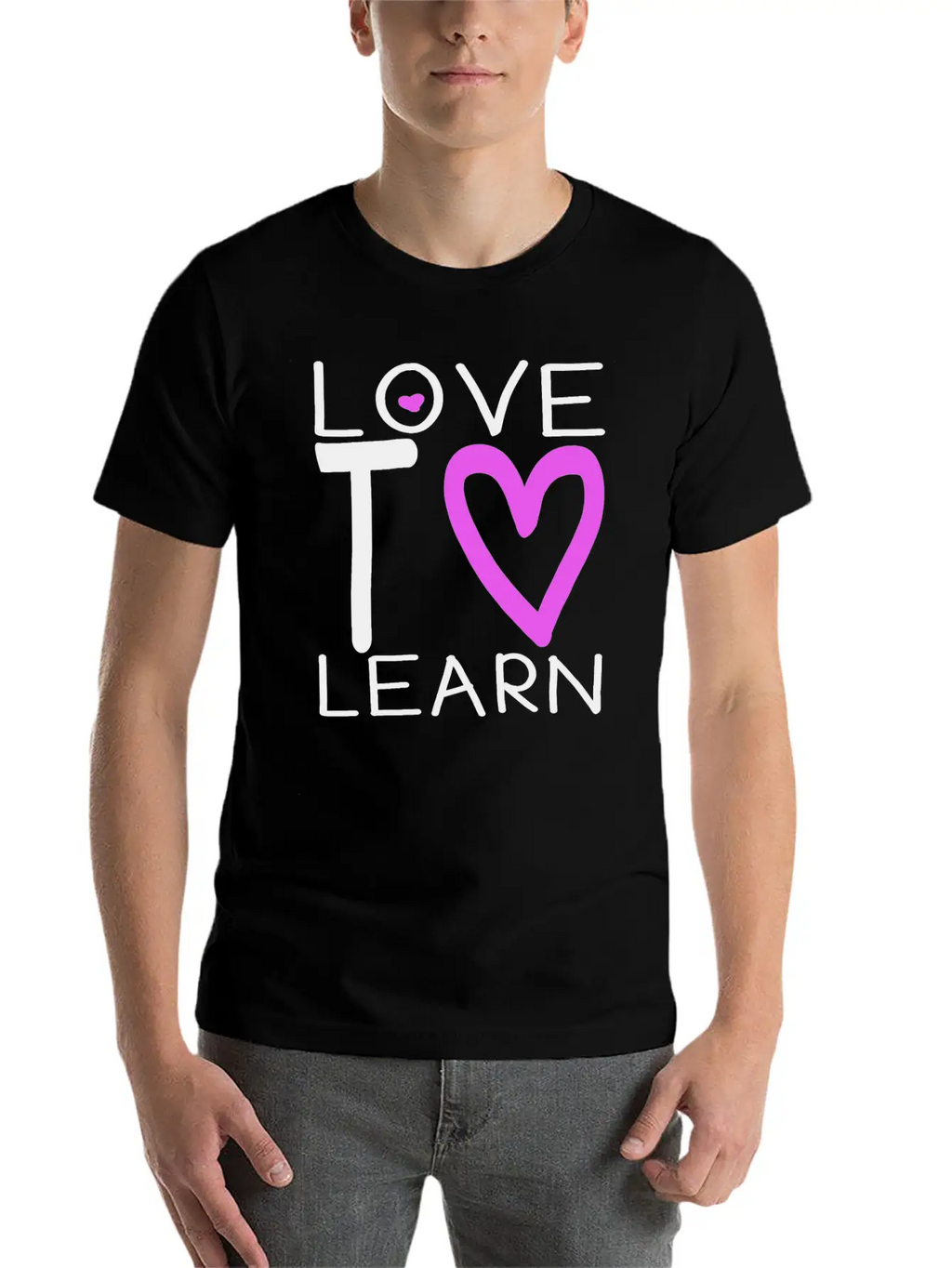 Love To Learn Unisex Short Sleeve Soft Cotton T-Shirt – Casual Everyday Wear