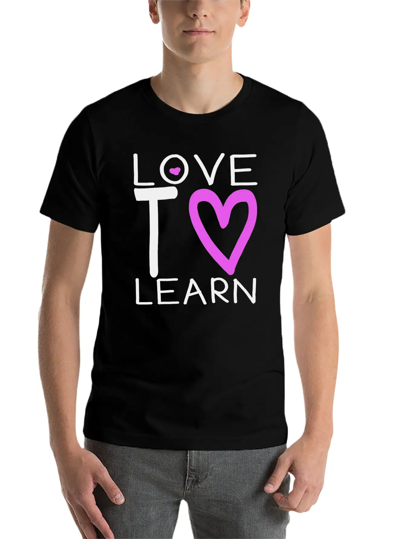 Love To Learn Unisex Short Sleeve Soft Cotton T-Shirt – Casual Everyday Wear