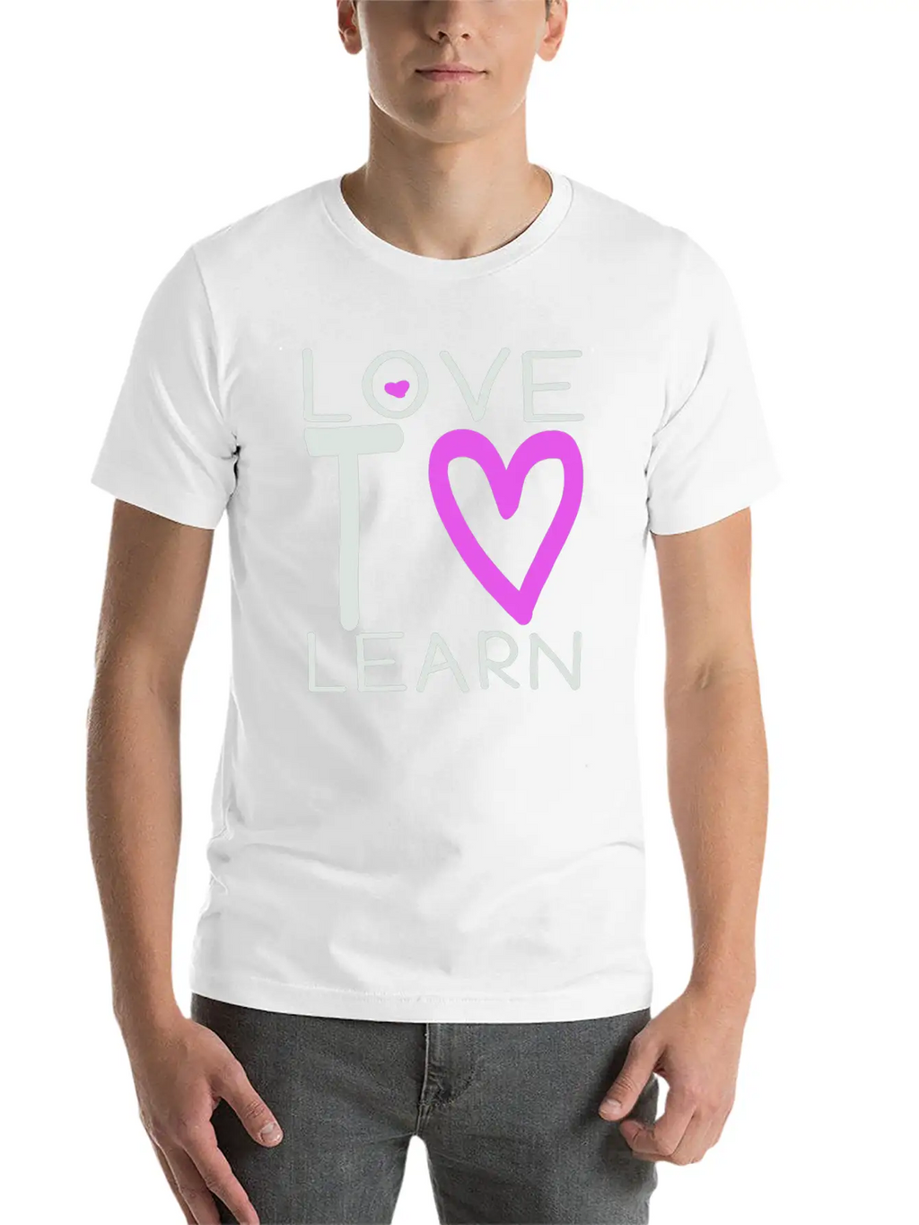 Love To Learn Unisex Short Sleeve Soft Cotton T-Shirt – Casual Everyday Wear