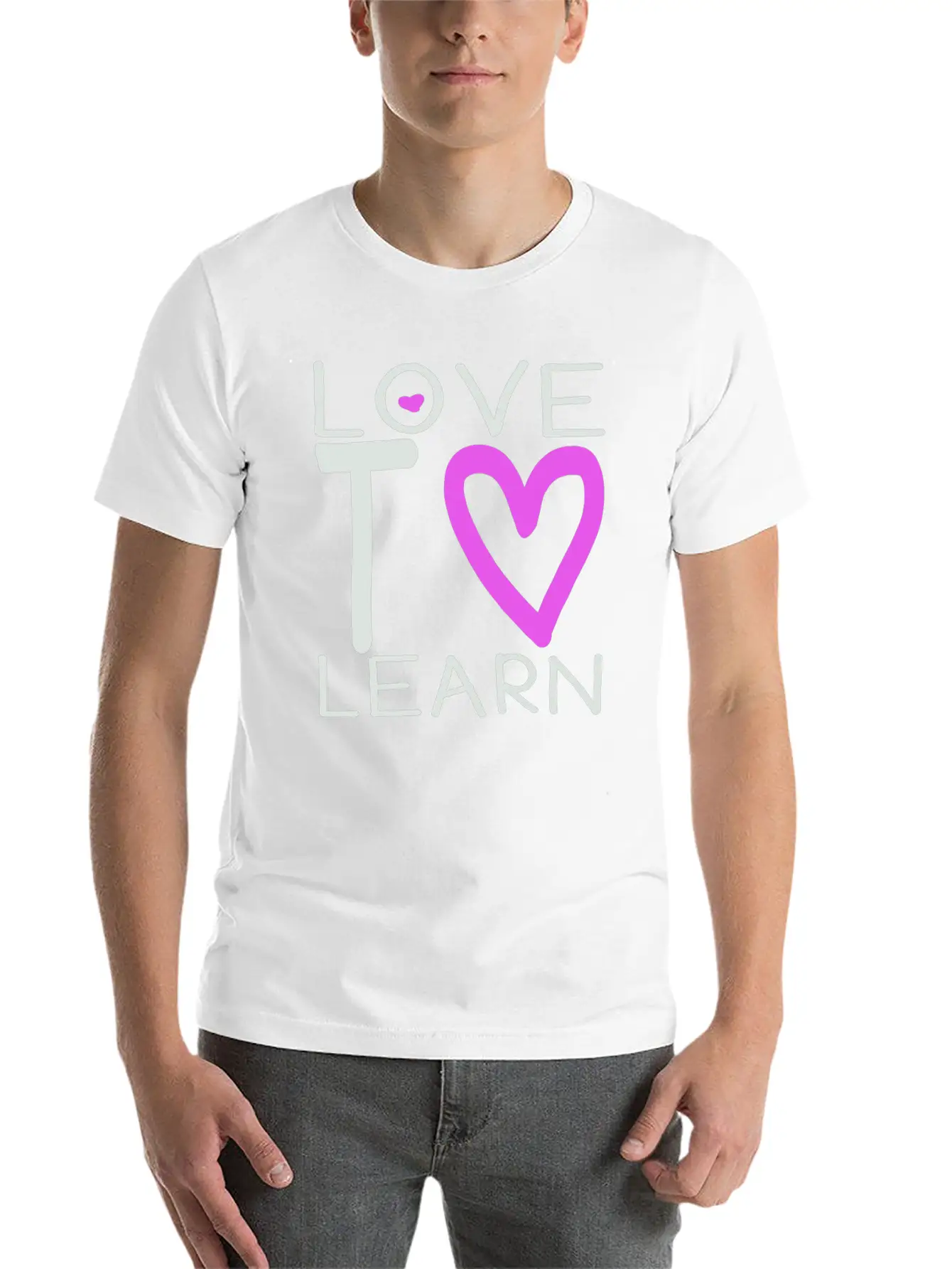 Love To Learn Unisex Short Sleeve Soft Cotton T-Shirt – Casual Everyday Wear