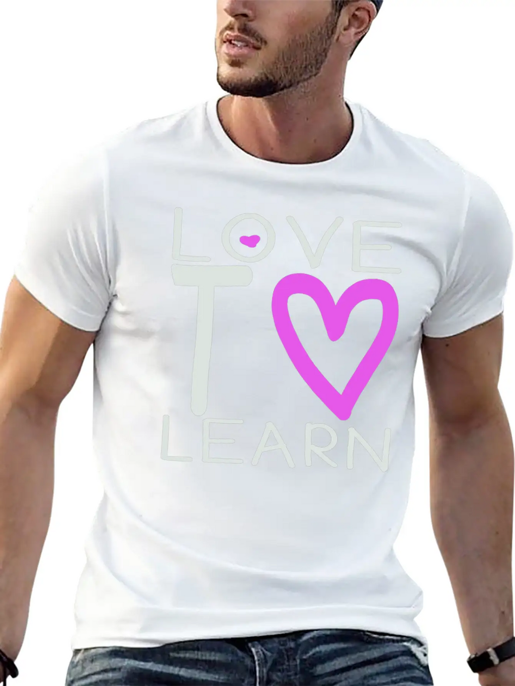 Love To Learn Unisex Short Sleeve Soft Cotton T-Shirt – Casual Everyday Wear
