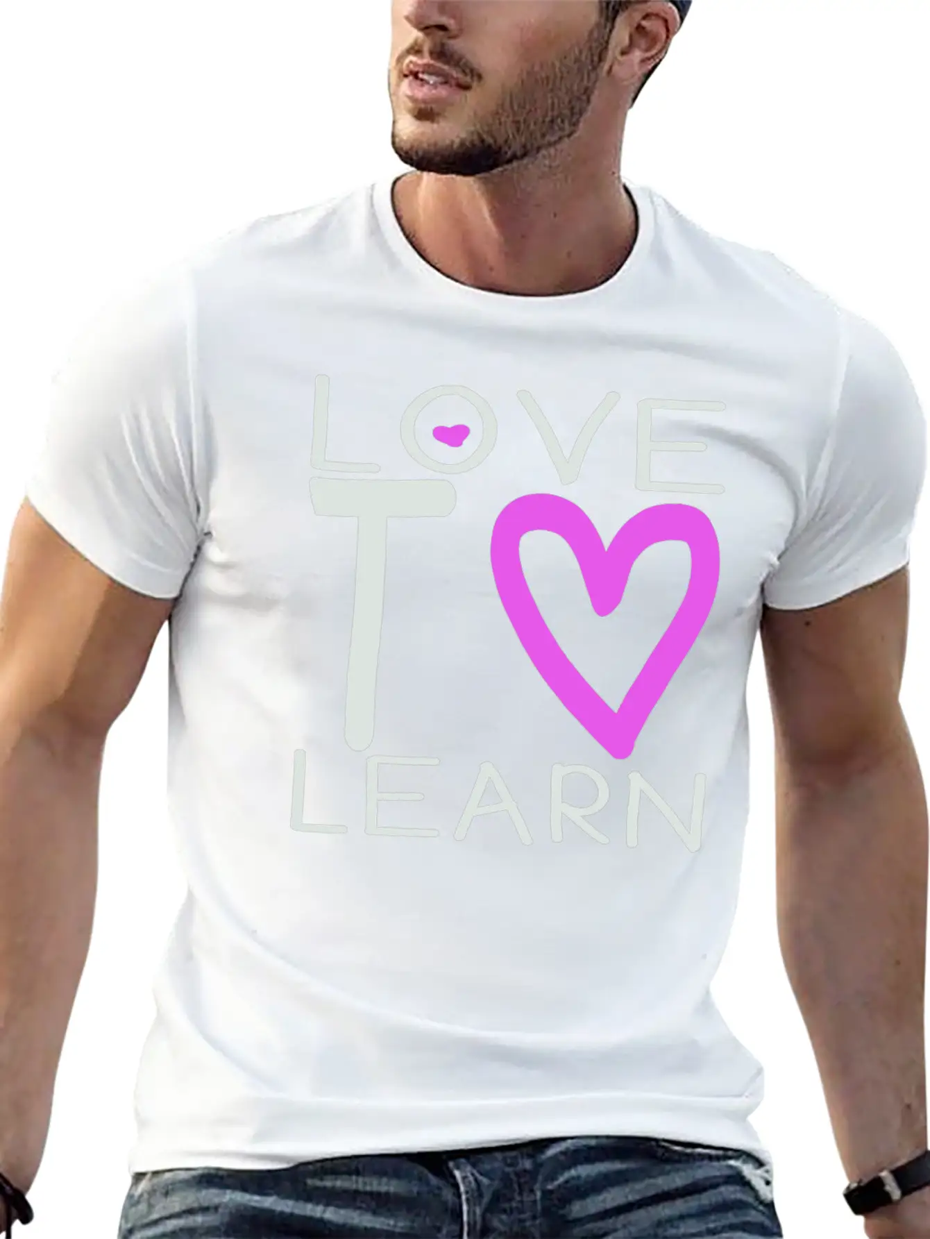 Love To Learn Unisex Short Sleeve Soft Cotton T-Shirt – Casual Everyday Wear