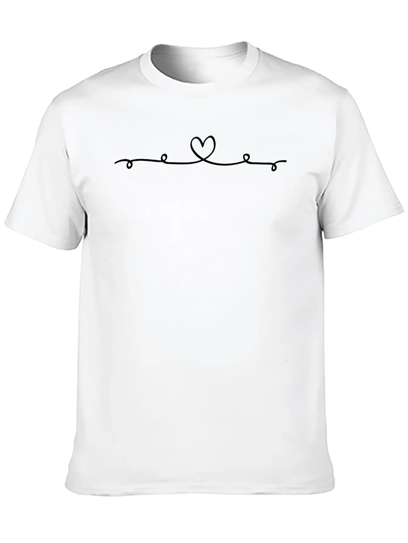 Love Underline Hand Drawn Comic Style, Falling In Unisex Short Sleeve Soft Cotton T-Shirt – Casual Everyday Wear